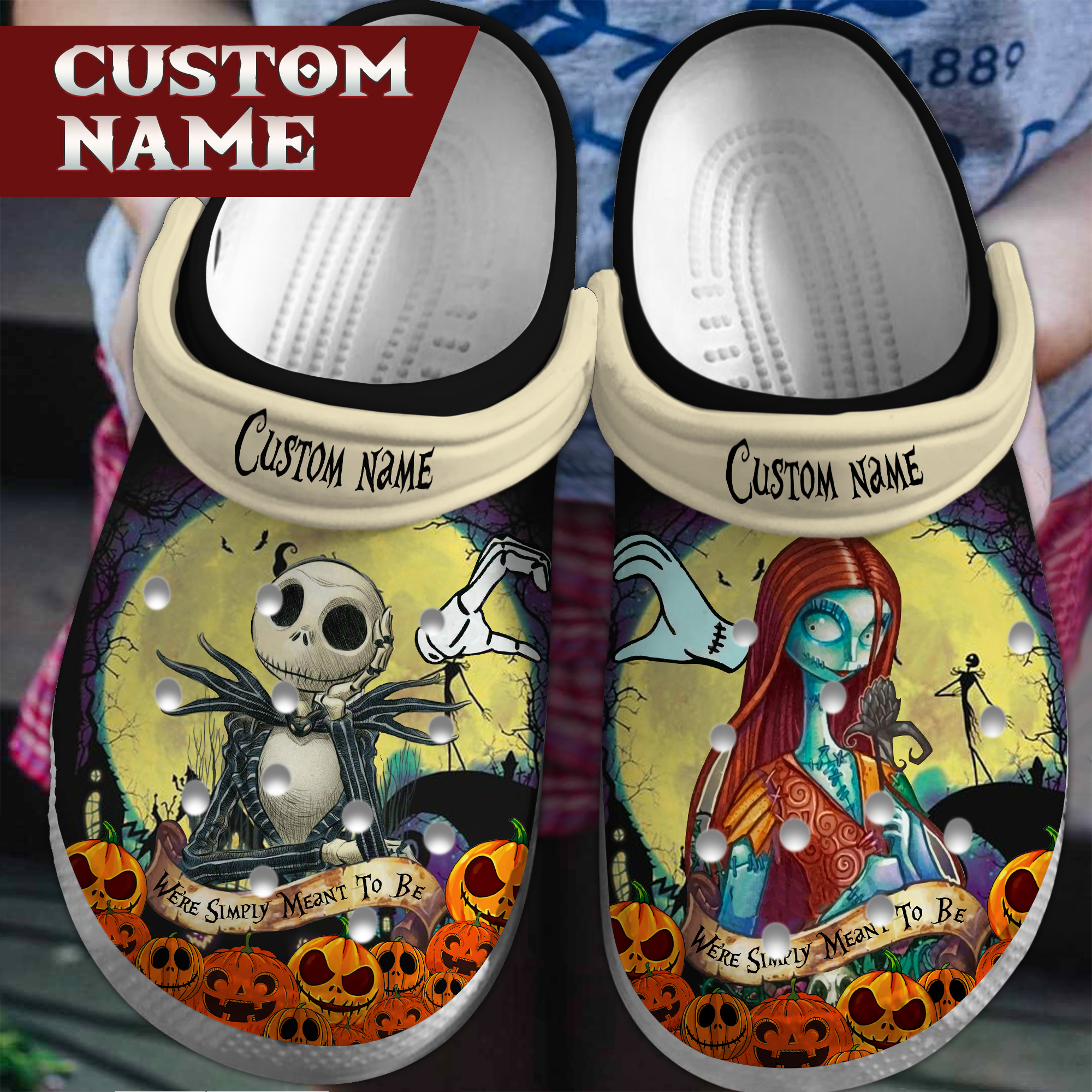 Footwearmerch The Nightmare Before Christmas Cartoon Crocs Crocband Clogs Shoes Comfortable For Men Women and Kids
