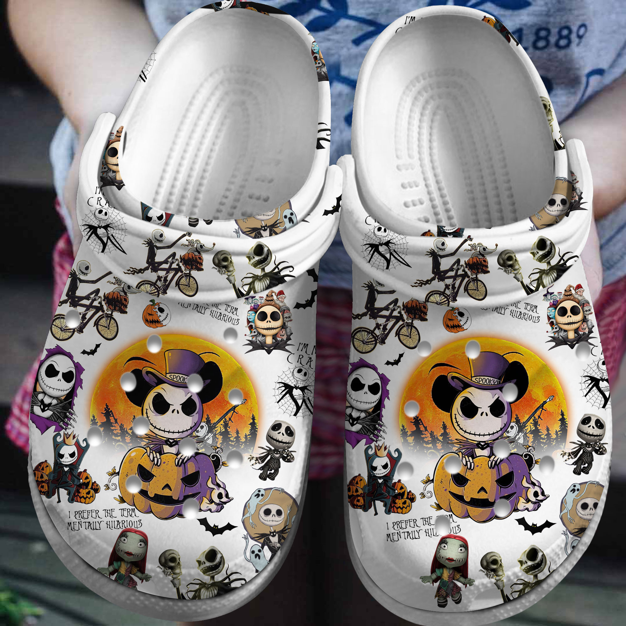 Footwearmerch The Nightmare Before Christmas Cartoon Crocs Crocband Clogs Shoes Comfortable For Men Women and Kids