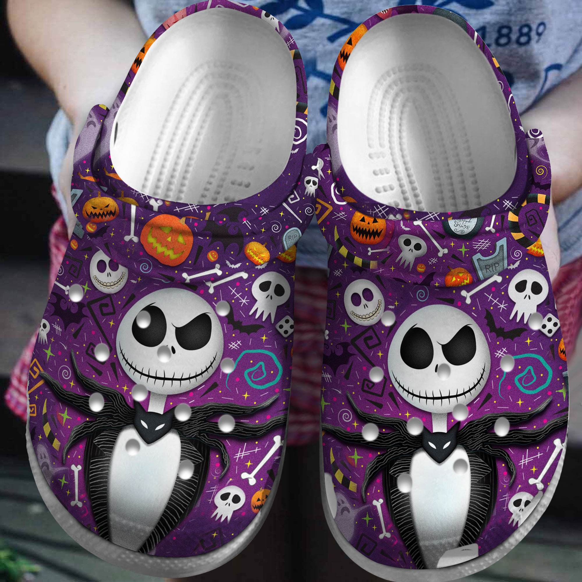 Footwearmerch The Nightmare Before Christmas Cartoon Crocs Crocband Clogs Shoes Comfortable For Men Women and Kids