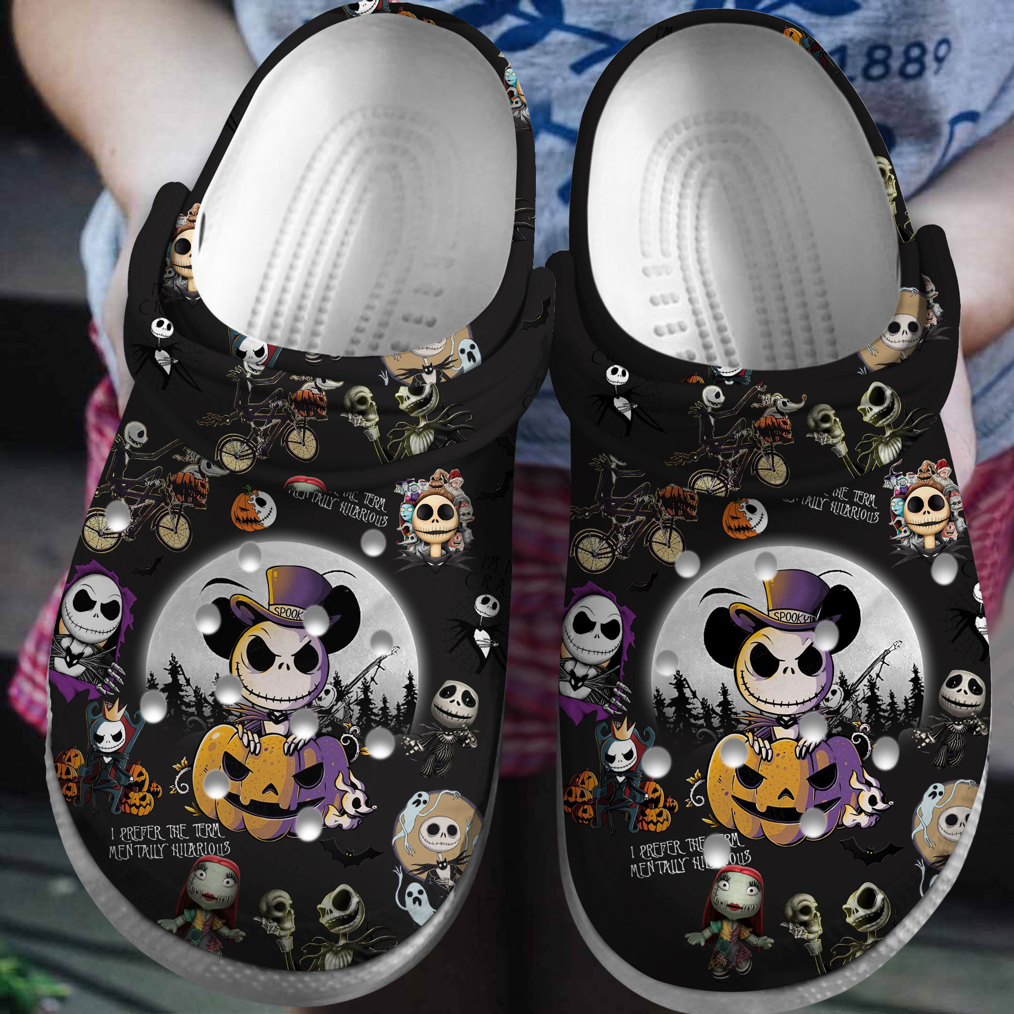Footwearmerch The Nightmare Before Christmas Cartoon Crocs Crocband Clogs Shoes Comfortable For Men Women and Kids