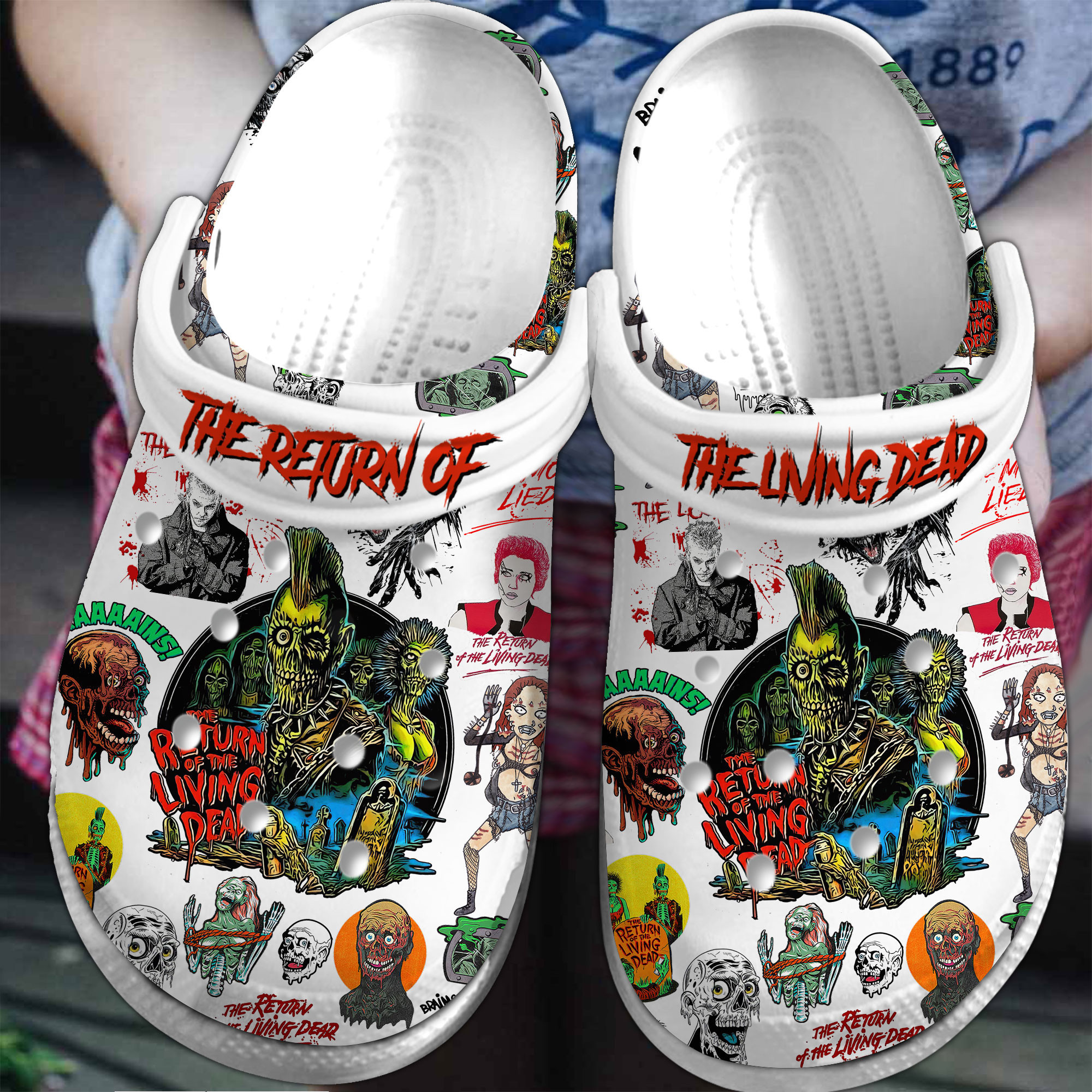 Footwearmerch The Return Of The Living Dead Movie Crocs Crocband Clogs Shoes Comfortable For Men Women and Kids