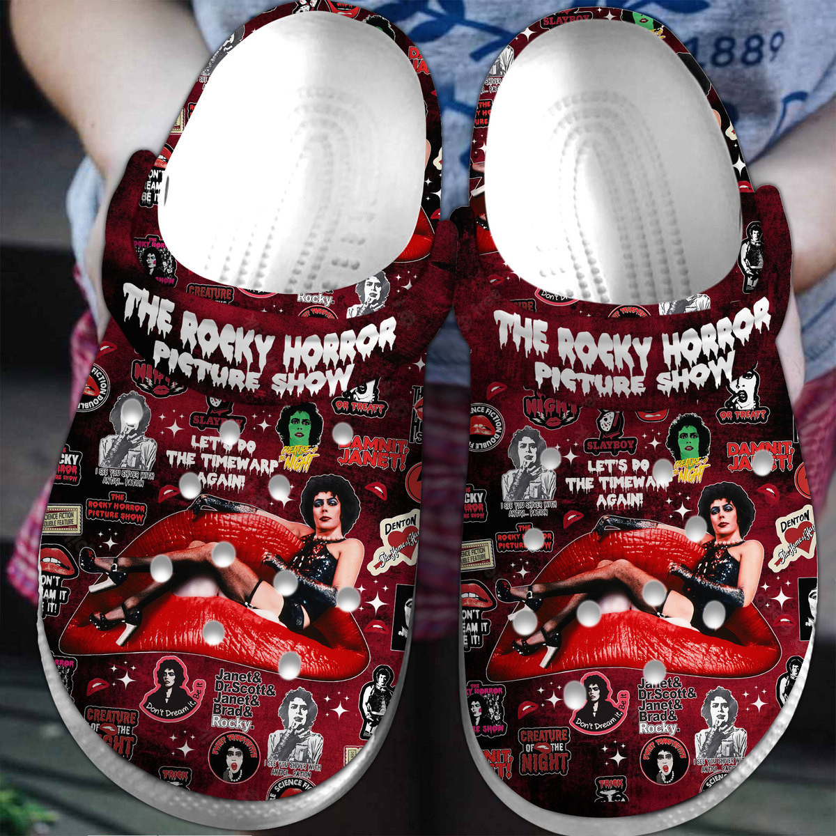 Footwearmerch The Rocky Horror Picture Show Movie Crocs Crocband Clogs Shoes Comfortable For Men Women and Kids