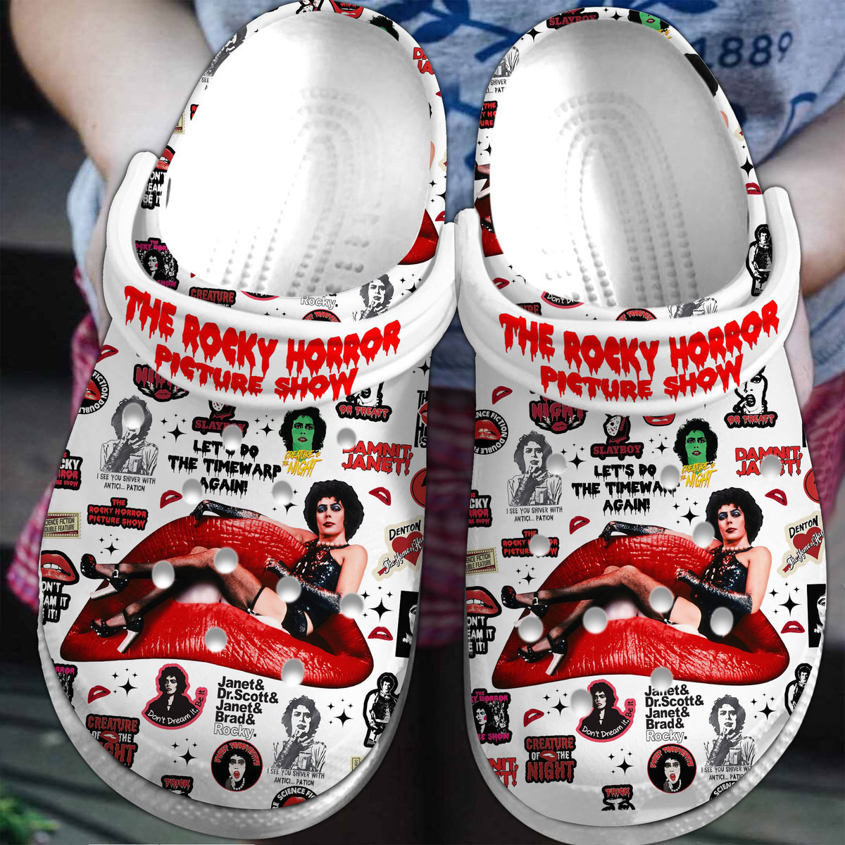Footwearmerch The Rocky Horror Picture Show Movie Crocs Crocband Clogs Shoes Comfortable For Men Women and Kids