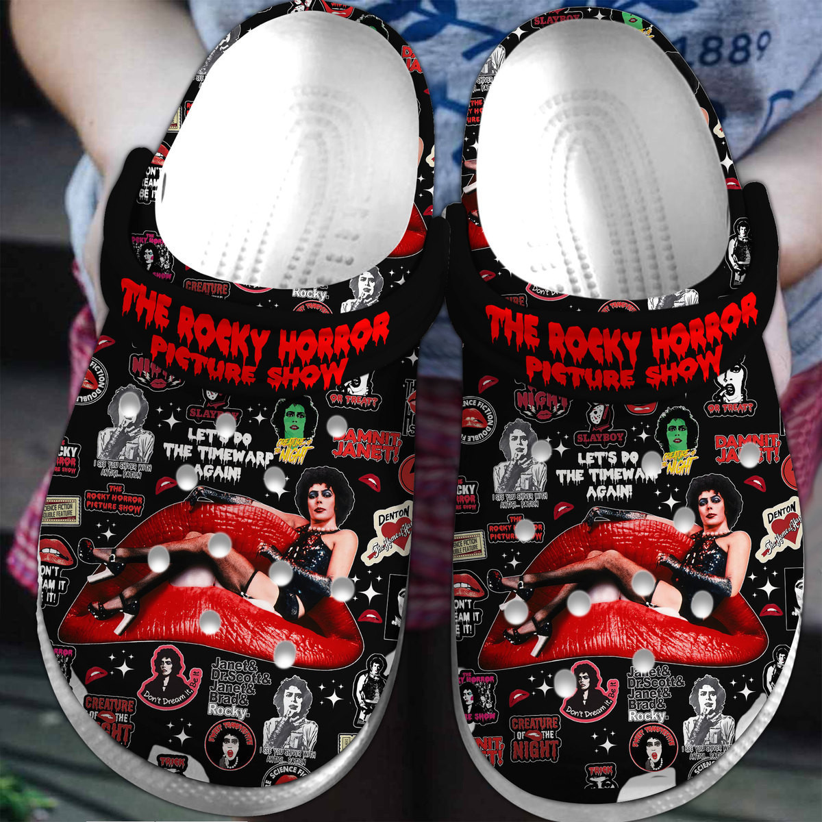 Footwearmerch The Rocky Horror Picture Show Movie Crocs Crocband Clogs Shoes Comfortable For Men Women and Kids