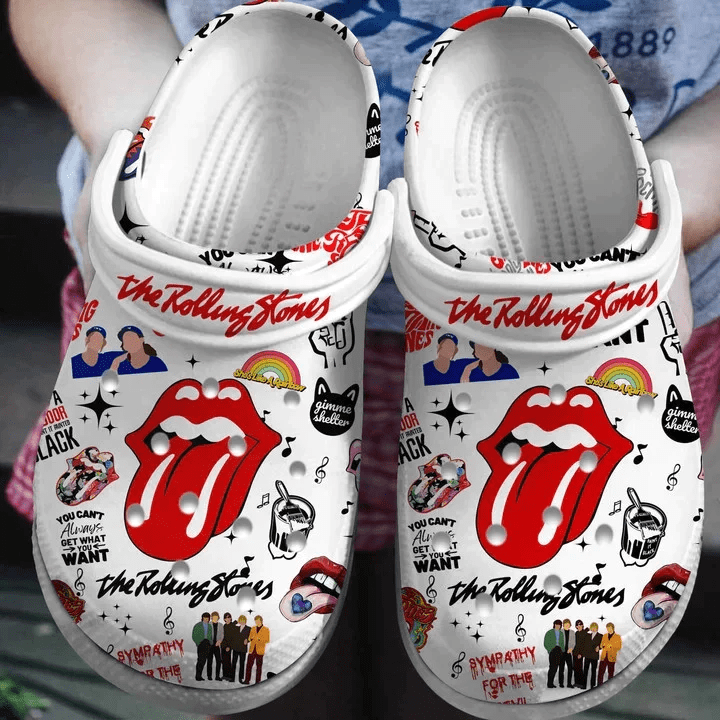 Footwearmerch The Rollings Stones Rock Band Crocs Comfortable Crocband Clogs Shoes For Men Women