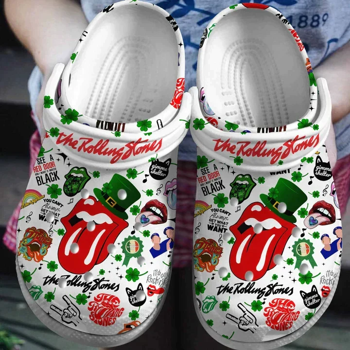 Footwearmerch The Rollings Stones Rock Band Crocs Shoes Clogs Crocband Comfortable For Men Women