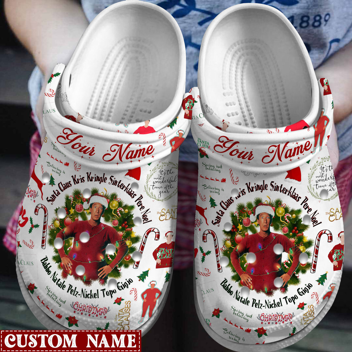 Footwearmerch The Santa Clause Movie Crocs Crocband Clogs Shoes Comfortable For Men Women and Kids