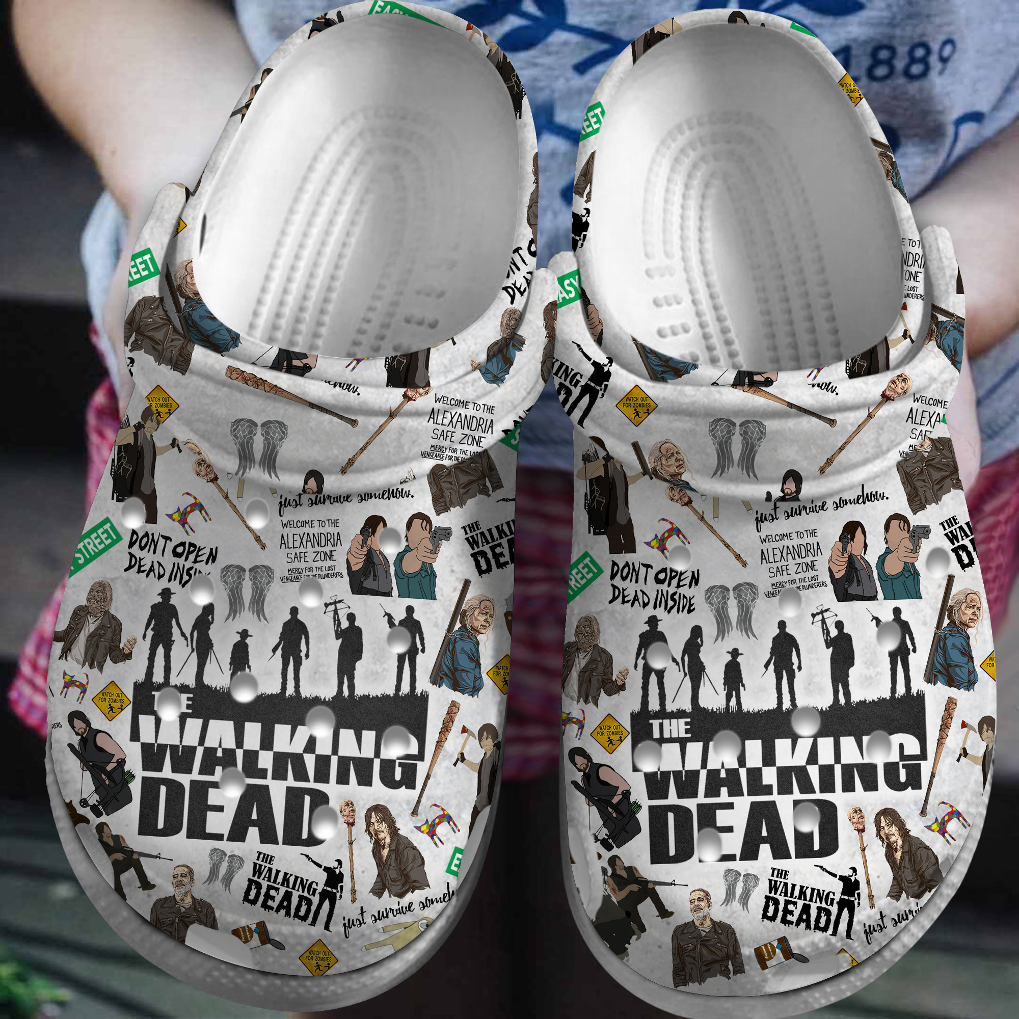 Footwearmerch The Walking Dead TV Series Crocs Crocband Clogs Shoes Comfortable For Men Women and Kids