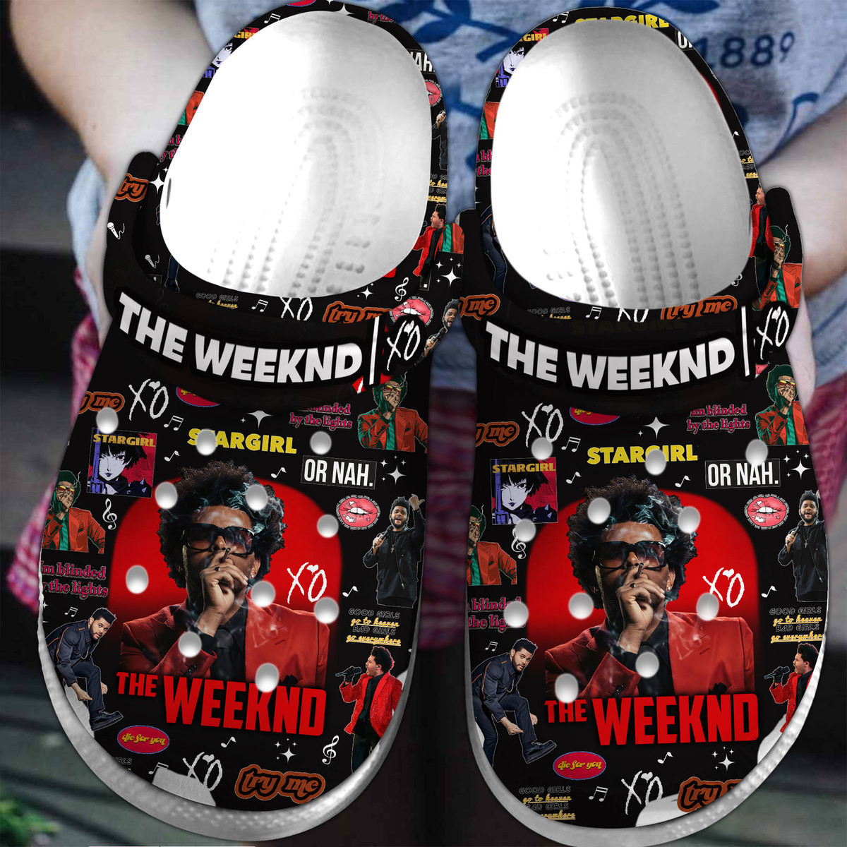 Footwearmerch The Weeknd Music Crocs Crocband Clogs Shoes Comfortable For Men Women and Kids