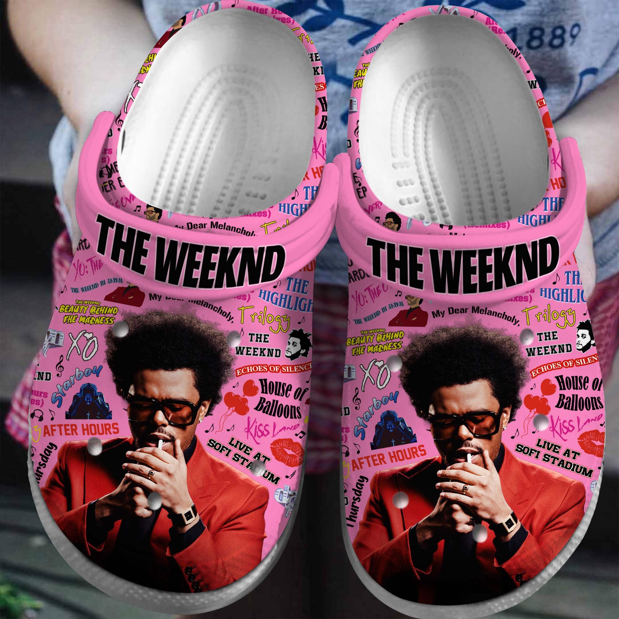 Footwearmerch The Weeknd Singer Music Crocs Crocband Clogs Shoes Comfortable For Men Women and Kids