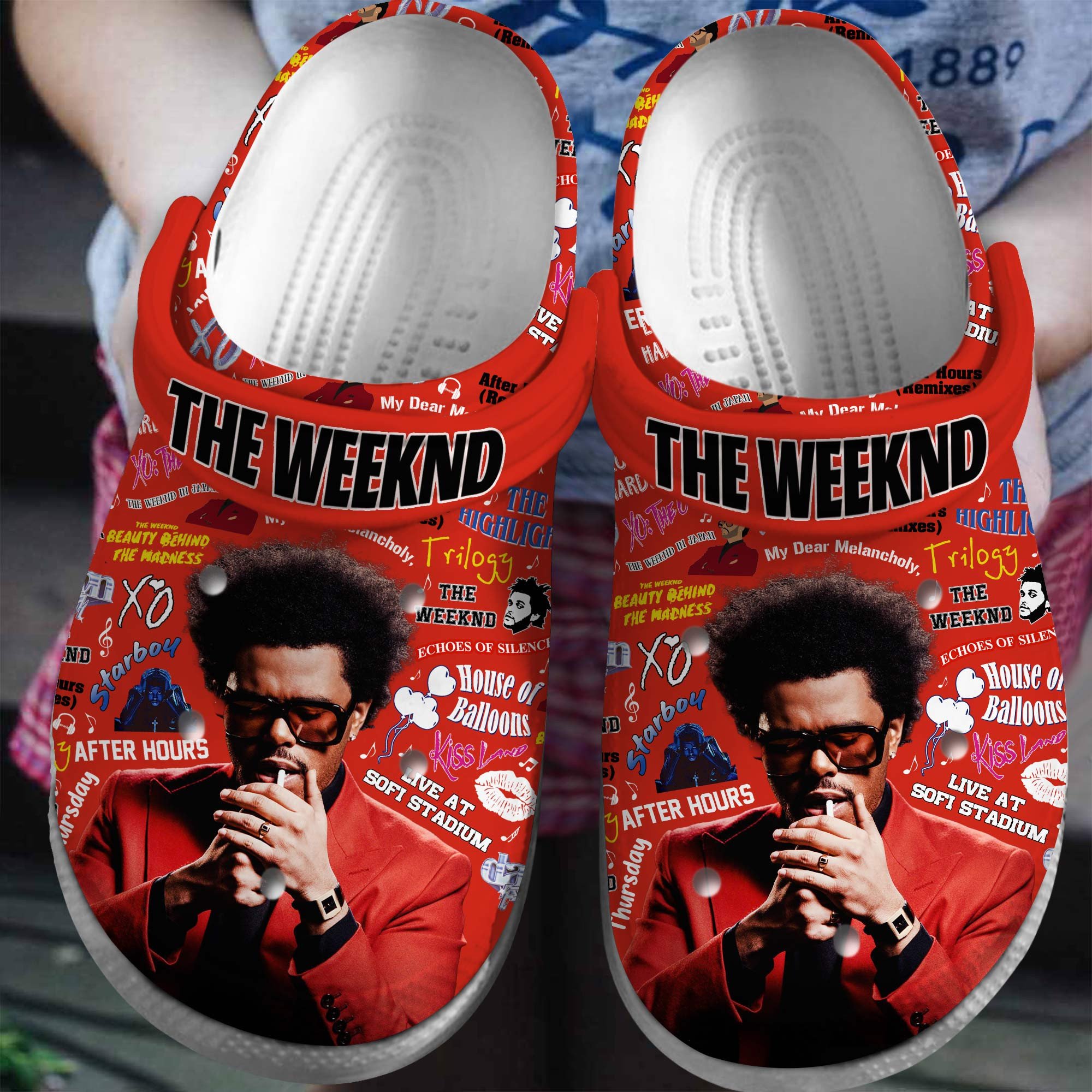 Footwearmerch The Weeknd Singer Music Crocs Crocband Clogs Shoes Comfortable For Men Women and Kids