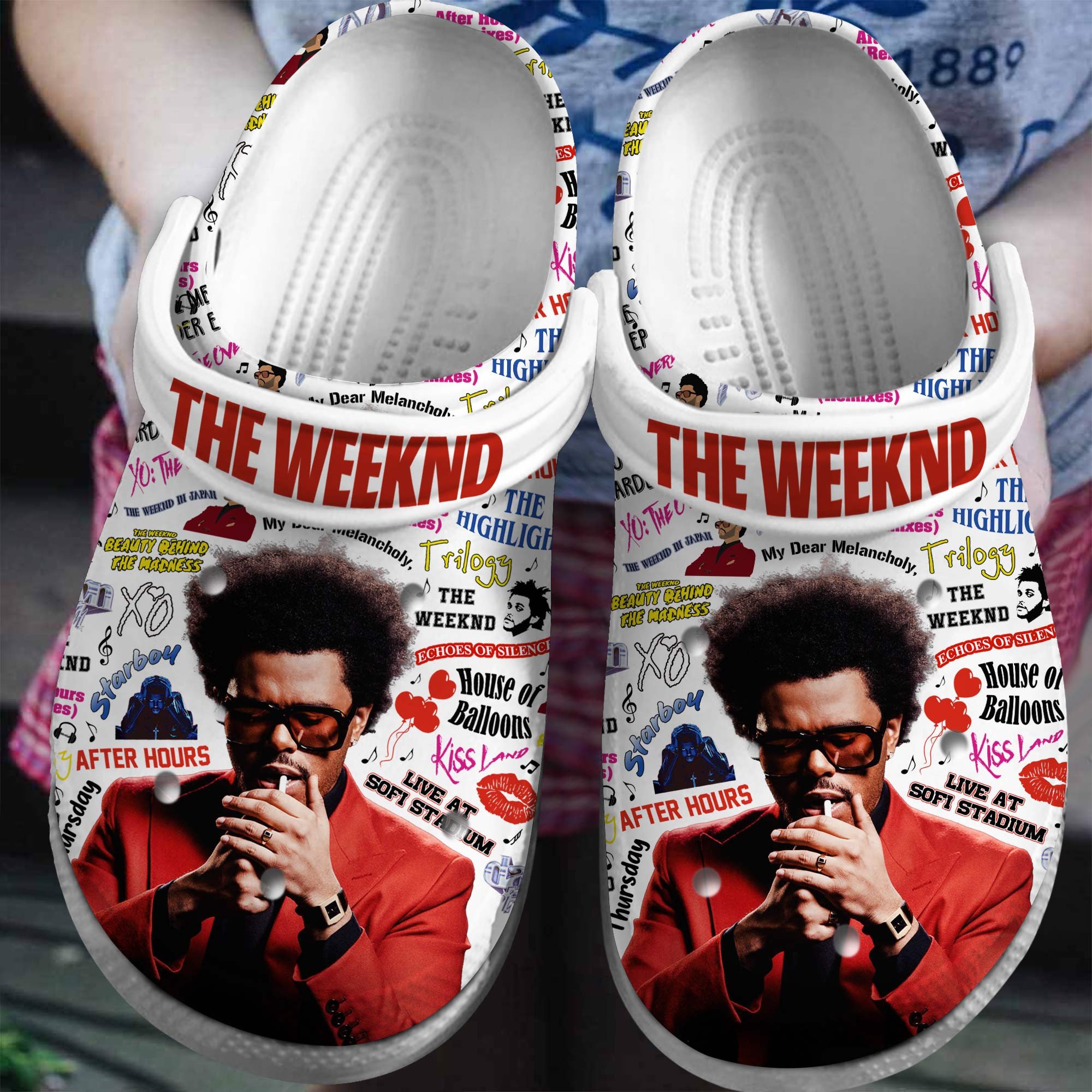 Footwearmerch The Weeknd Singer Music Crocs Crocband Clogs Shoes Comfortable For Men Women and Kids
