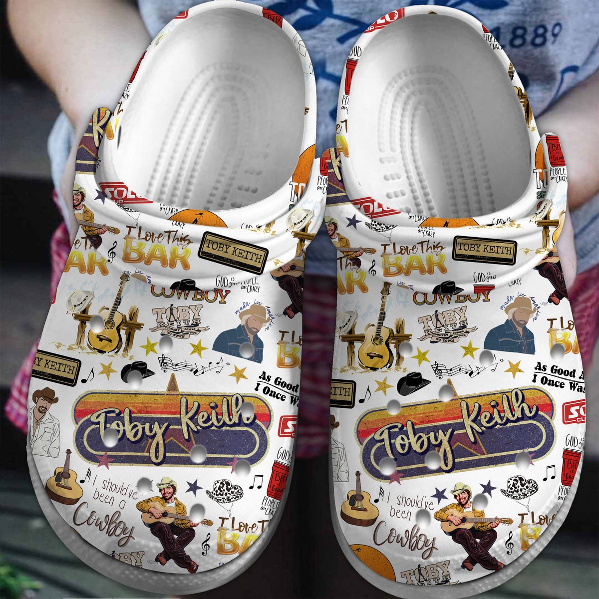 Footwearmerch Toby Keith Music Crocs Crocband Clogs Shoes Comfortable For Men Women and Kids