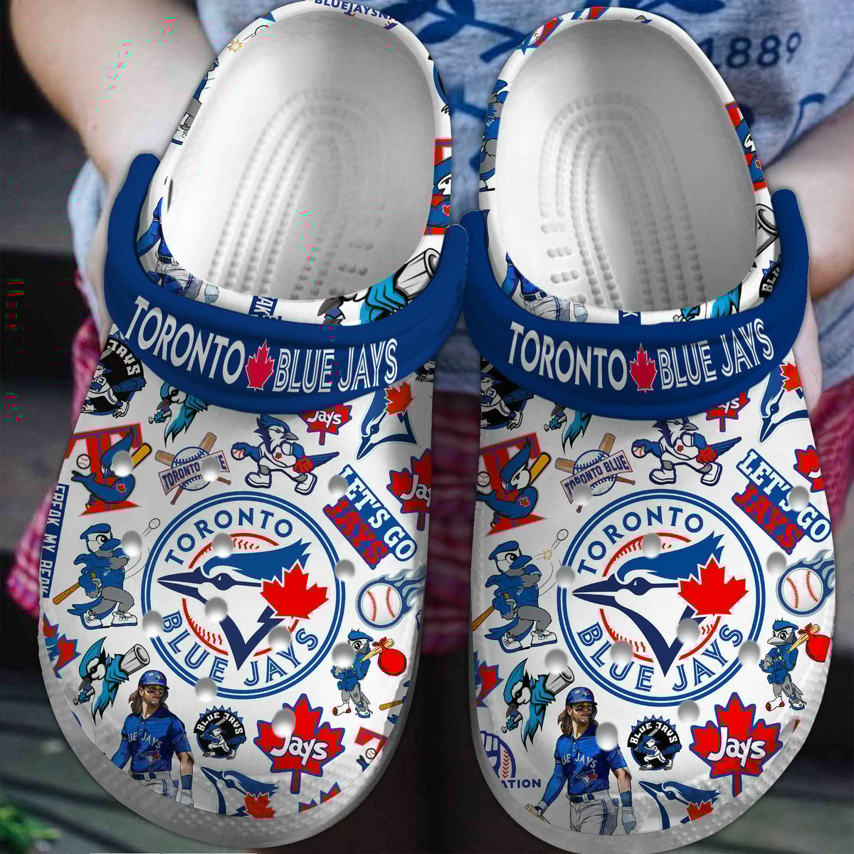 Footwearmerch Toronto Blue Jays MLB Sport Crocs Crocband Clogs Shoes Comfortable For Men Women and Kids