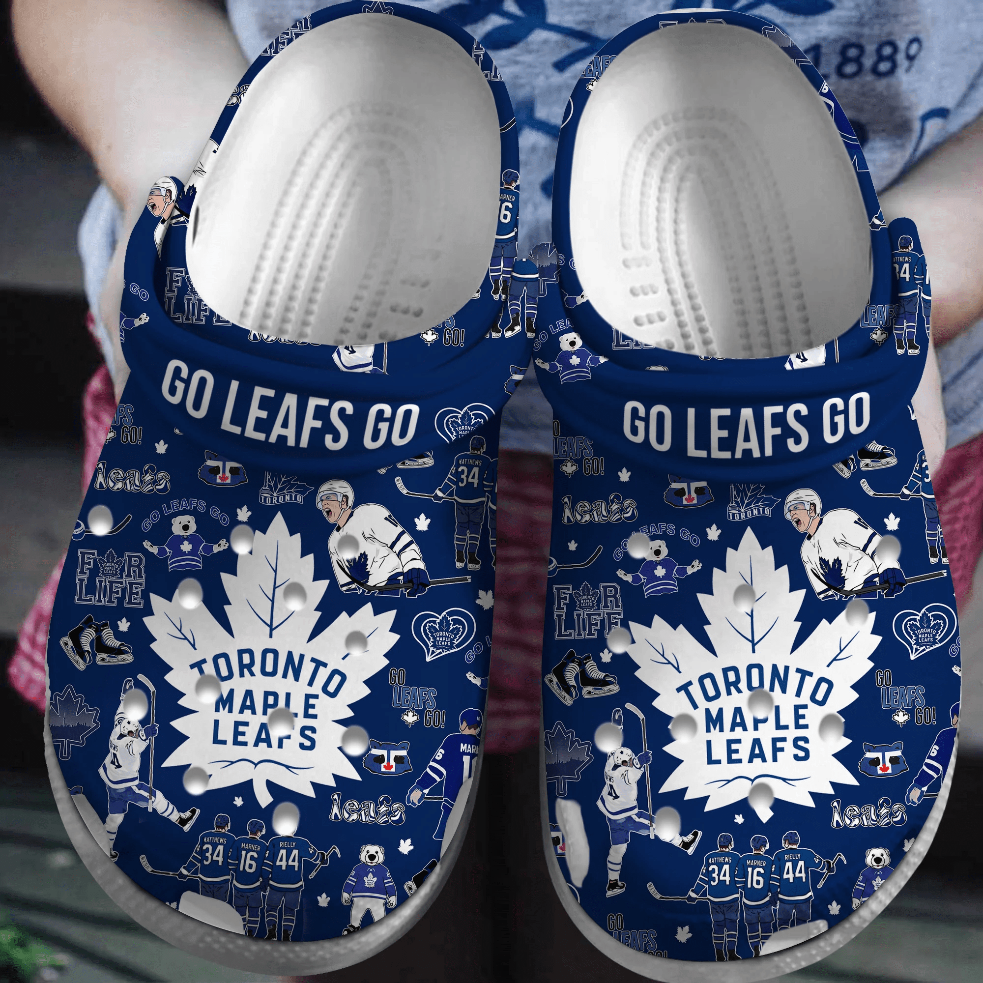 Footwearmerch Toronto Maple Leafs NHL Sport Crocs Crocband Clogs Shoes Comfortable For Men Women and Kids