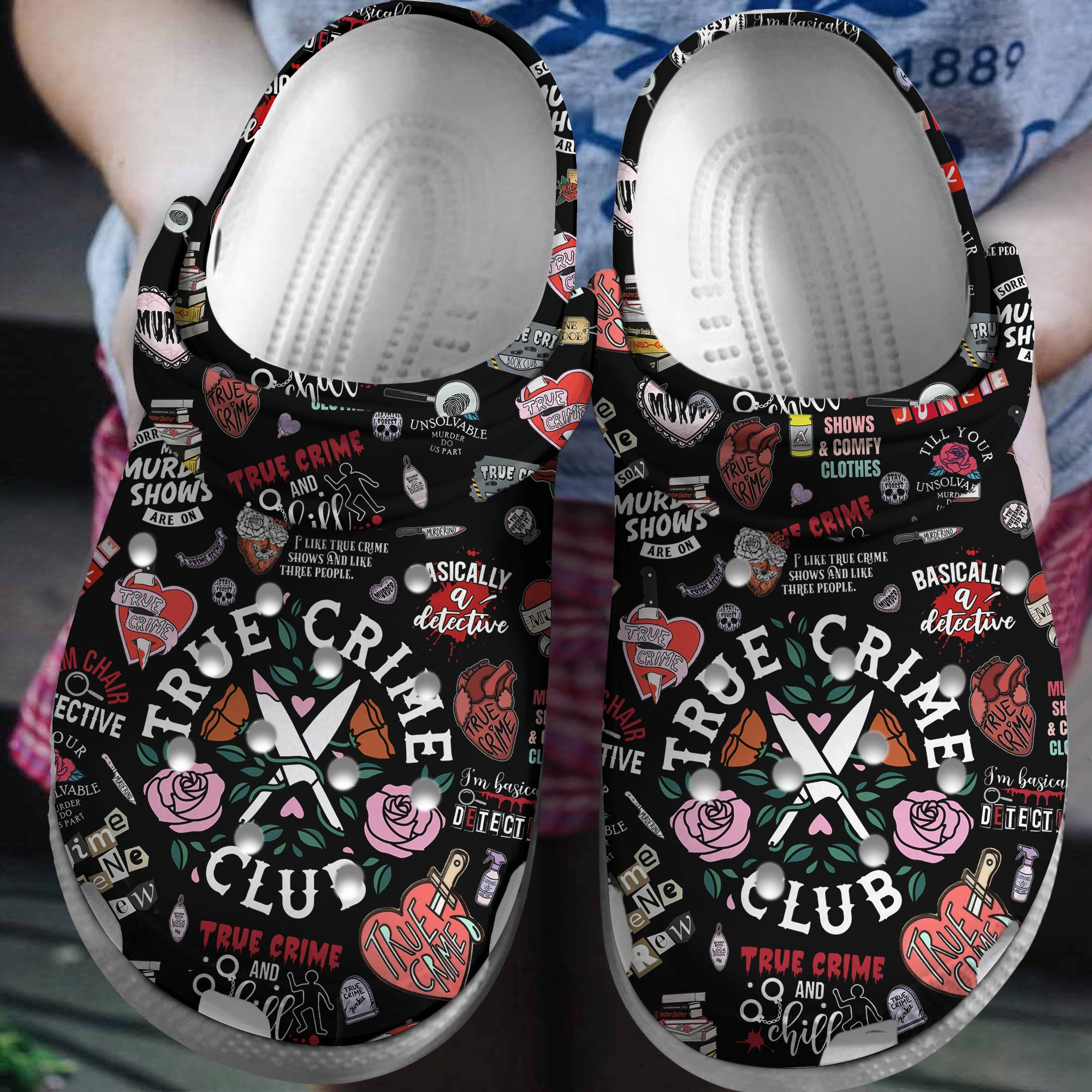 Footwearmerch True Crime Crocs Crocband Clogs Shoes Comfortable For Men Women and Kids