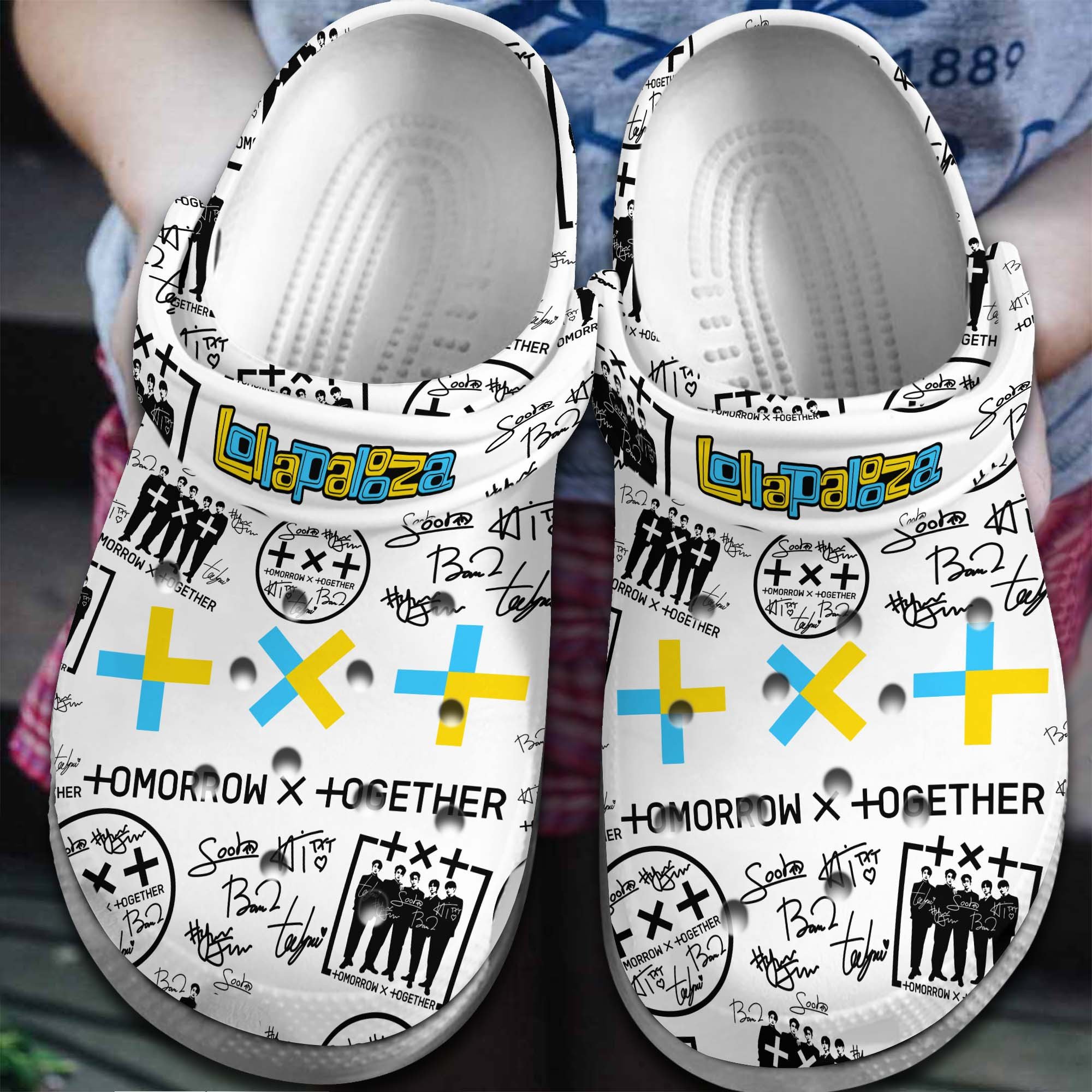 Footwearmerch TXT Tomorrow x Together Lollapalooza Music Crocs Crocband Clogs Shoes Comfortable For Men Women and Kids