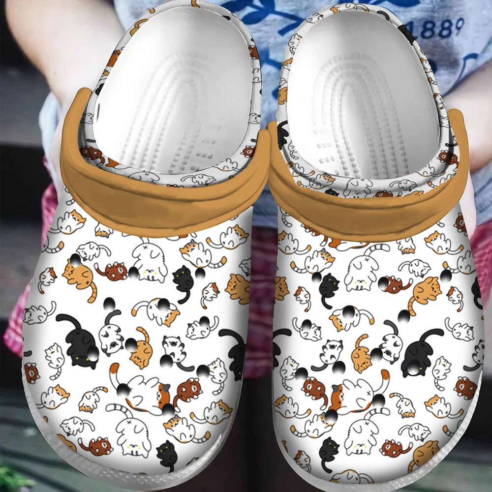 Footwearmerch Unique Clog Cats Gift For Fan Classic Water Rubber clog Shoes Comfy Footwear