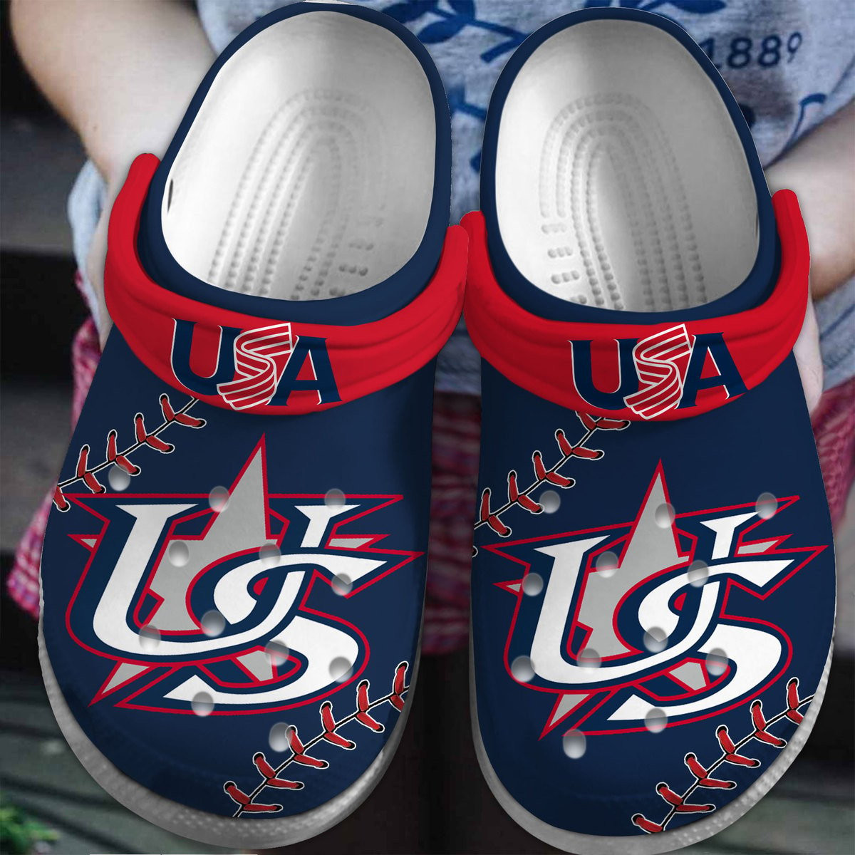 Footwearmerch United States National MLB Sport Crocs Crocband Clogs Shoes Comfortable For Men Women and Kids