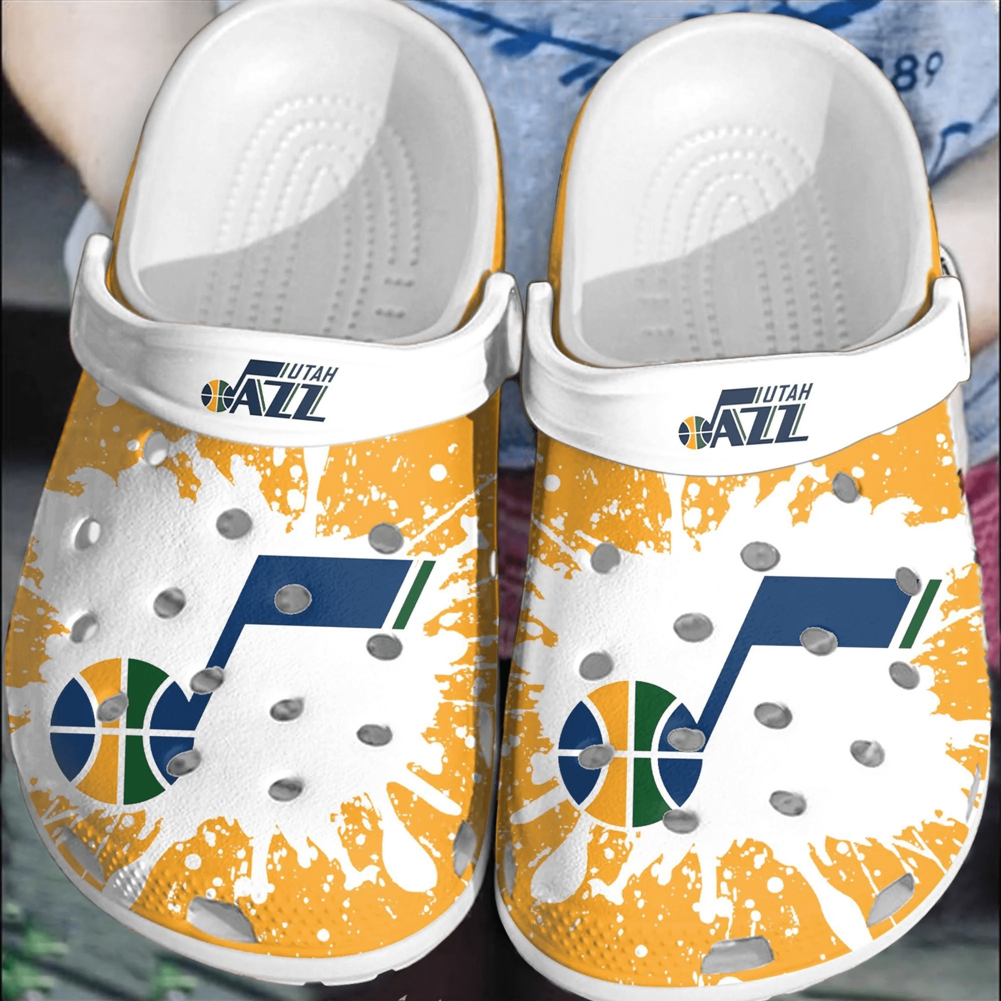 Footwearmerch Utah Jazz Basketball Clogs Crocs Shoes Comfortable Crocband For Men Women
