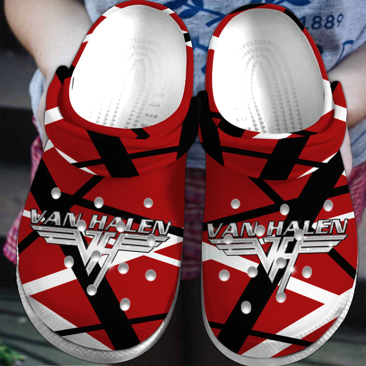 Footwearmerch Van Halen Music Crocs Crocband Clogs Shoes Comfortable For Men Women and Kids