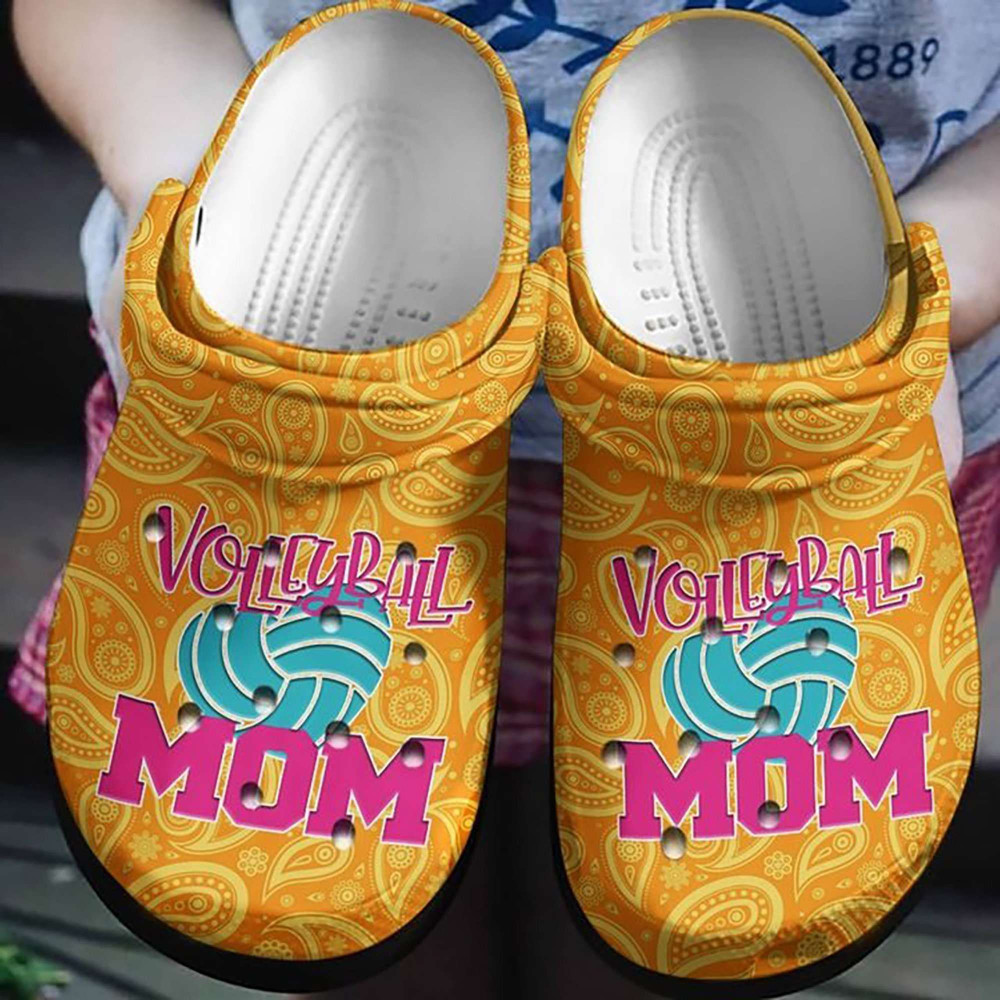 Footwearmerch Volleyball Mom Paisley Bandana Rubber clog Shoes Comfy Footwear