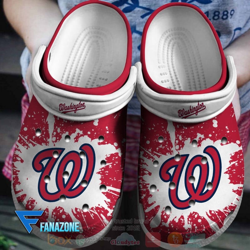 Footwearmerch Washington Nationals MLB Sport Crocs Clogs Crocband Shoes Comfortable For Men Women and Kids