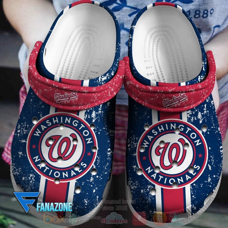 Footwearmerch Washington Nationals MLB Sport Crocs Clogs Crocband Shoes Comfortable For Men Women and Kids