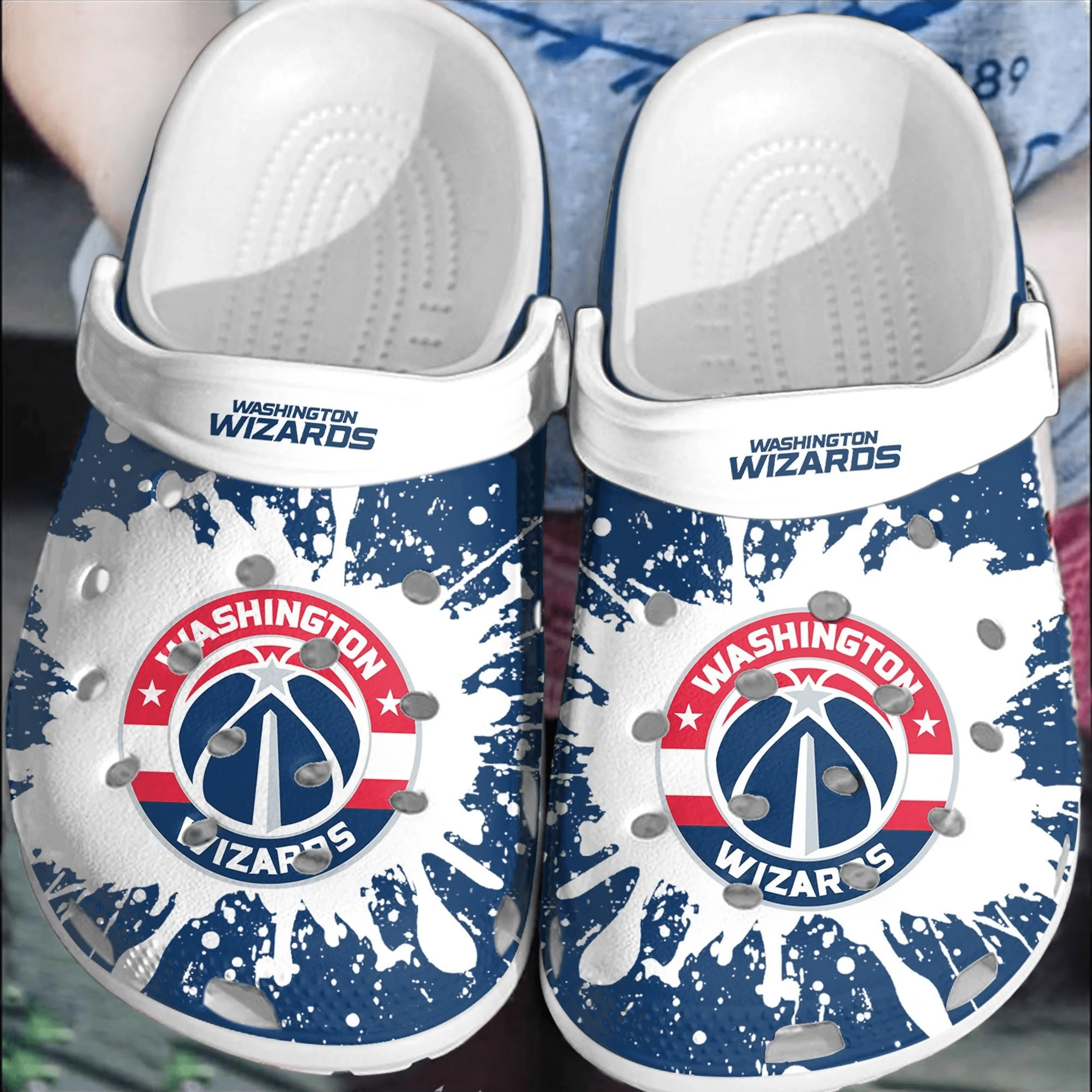 Footwearmerch Washington Wizards Basketball Clogs Crocband Crocs Comfortable Shoes For Men Women