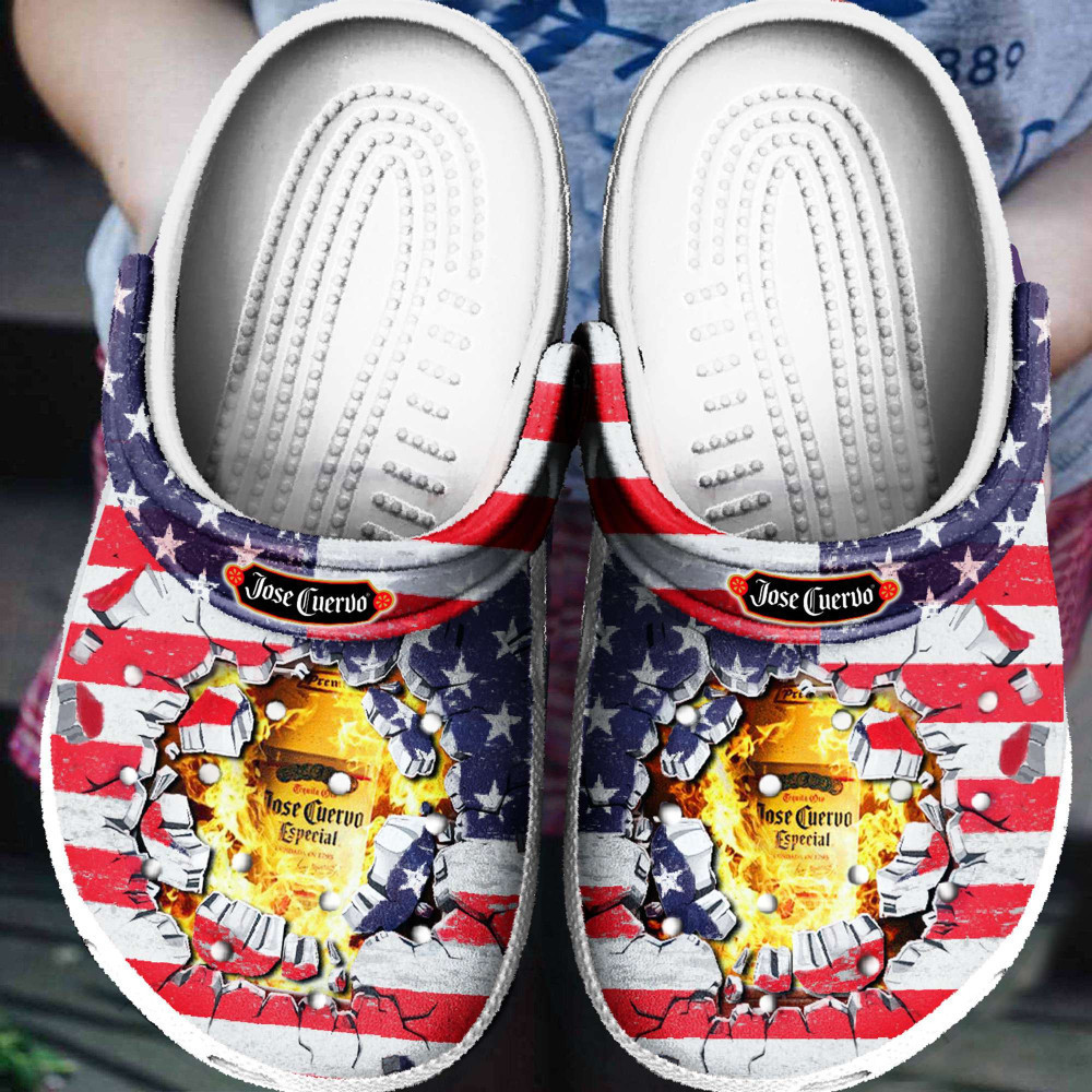 Footwearmerch Wine Tequila Jose Cuervo America Flag Gift For Lover Rubber clog Shoes Comfy Footwear