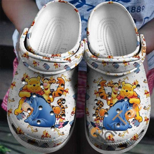 Footwearmerch Winnie The Pooh Cartoon Crocs Crocband Shoes Clogs Custom Name For Men Women And Kids