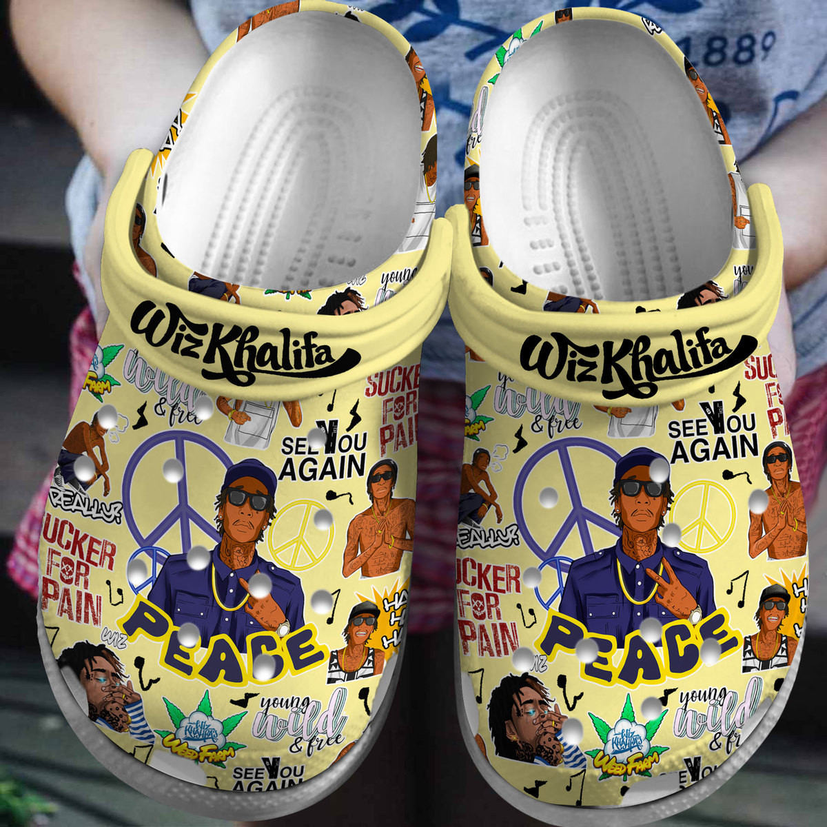 Footwearmerch Wiz Khalifa Music Crocs Crocband Clogs Shoes Comfortable For Men Women and Kids
