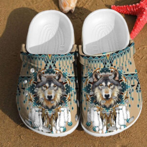 Footwearmerch Wolf Native American Dreamcatcher Gift For Lovers Style clog Shoes
