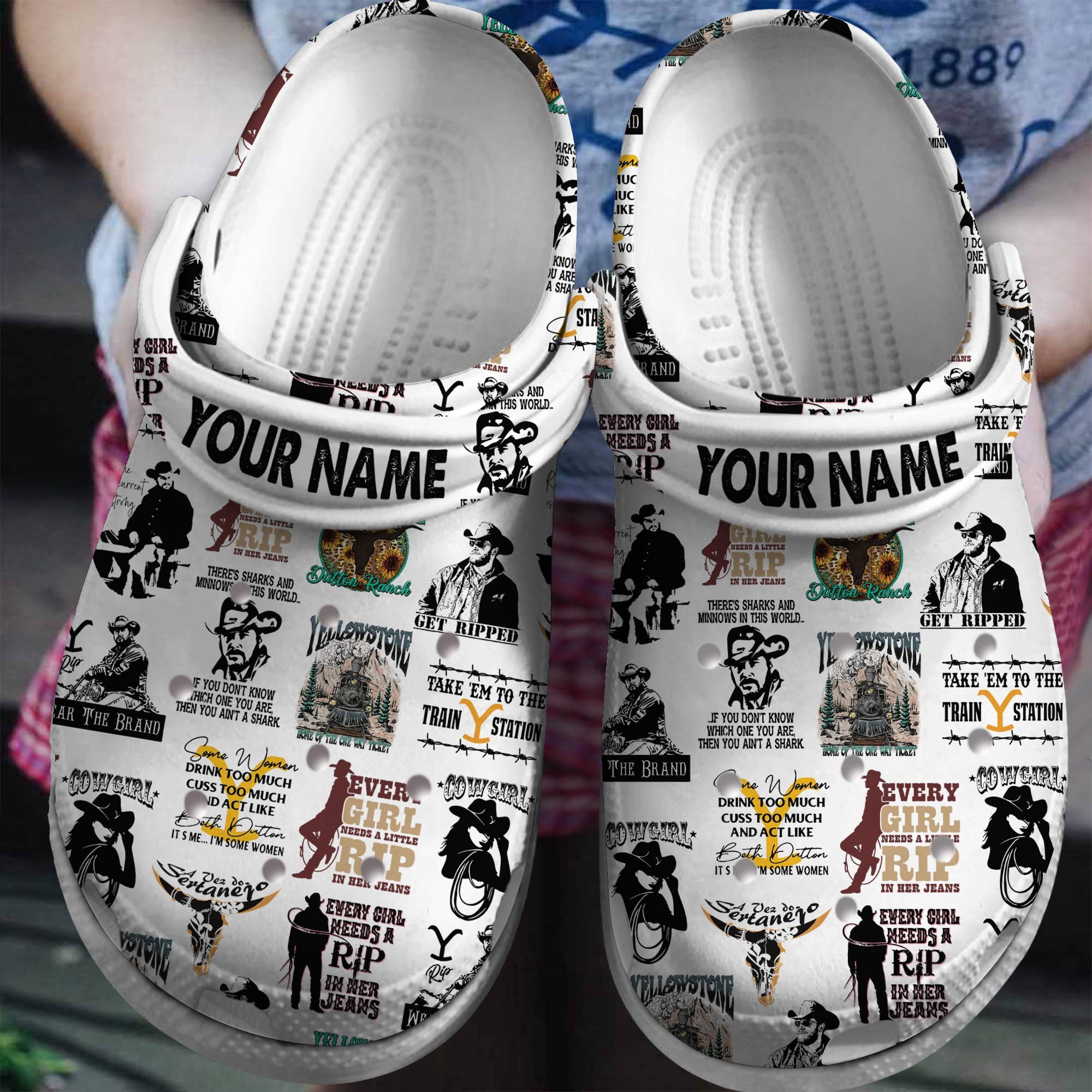 Footwearmerch Yellowstone TV Series Crocs Crocband Clogs Shoes Comfortable For Men Women and Kids