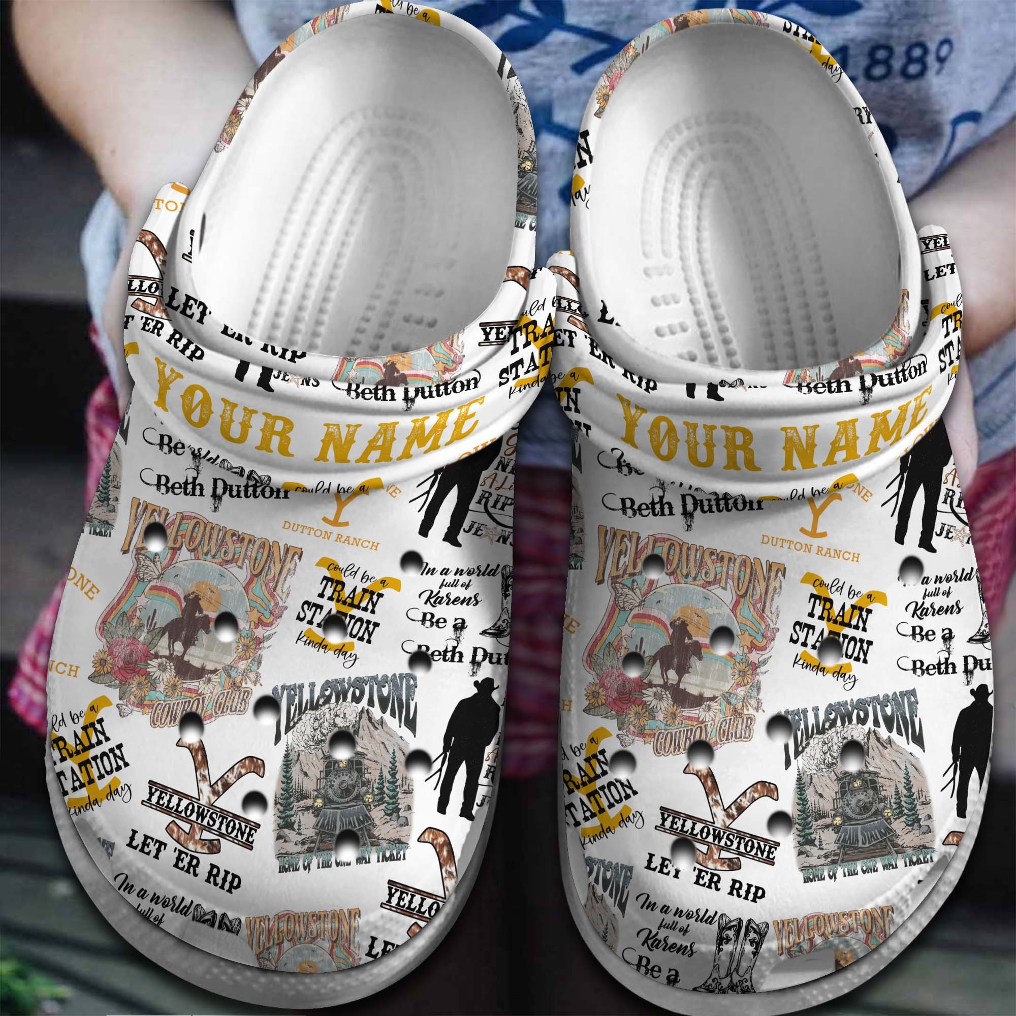 Footwearmerch Yellowstone TV Series Crocs Crocband Clogs Shoes Comfortable For Men Women and Kids