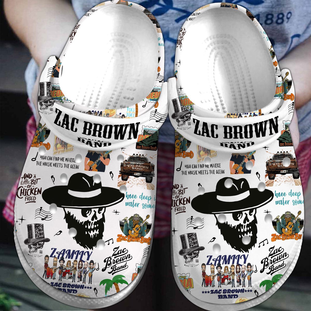 Footwearmerch Zac Brown Band Music Crocs Crocband Clogs Shoes Comfortable For Men Women and Kids