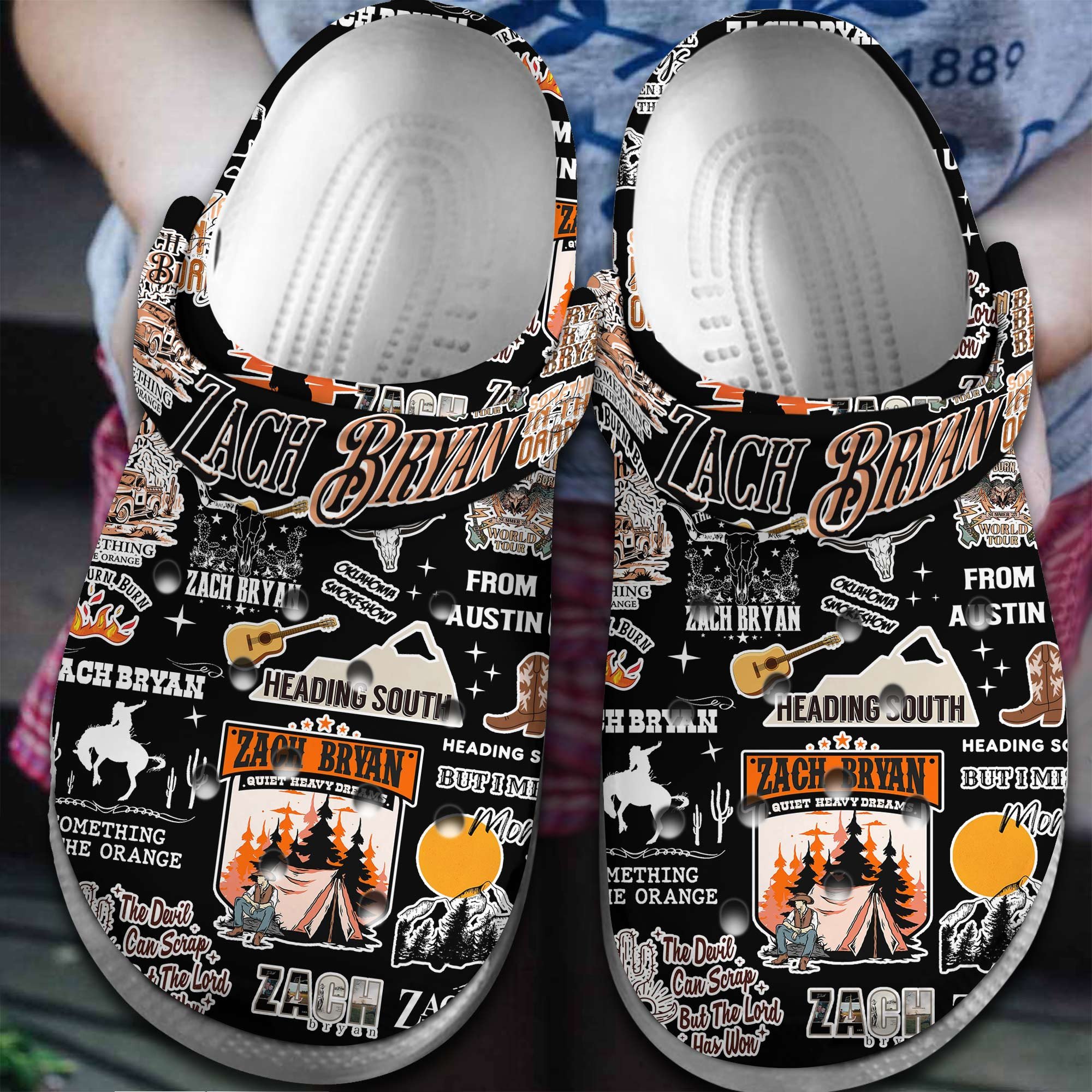 Footwearmerch Zach Bryan Singer Music Crocs Crocband Clogs Shoes Comfortable For Men Women and Kids