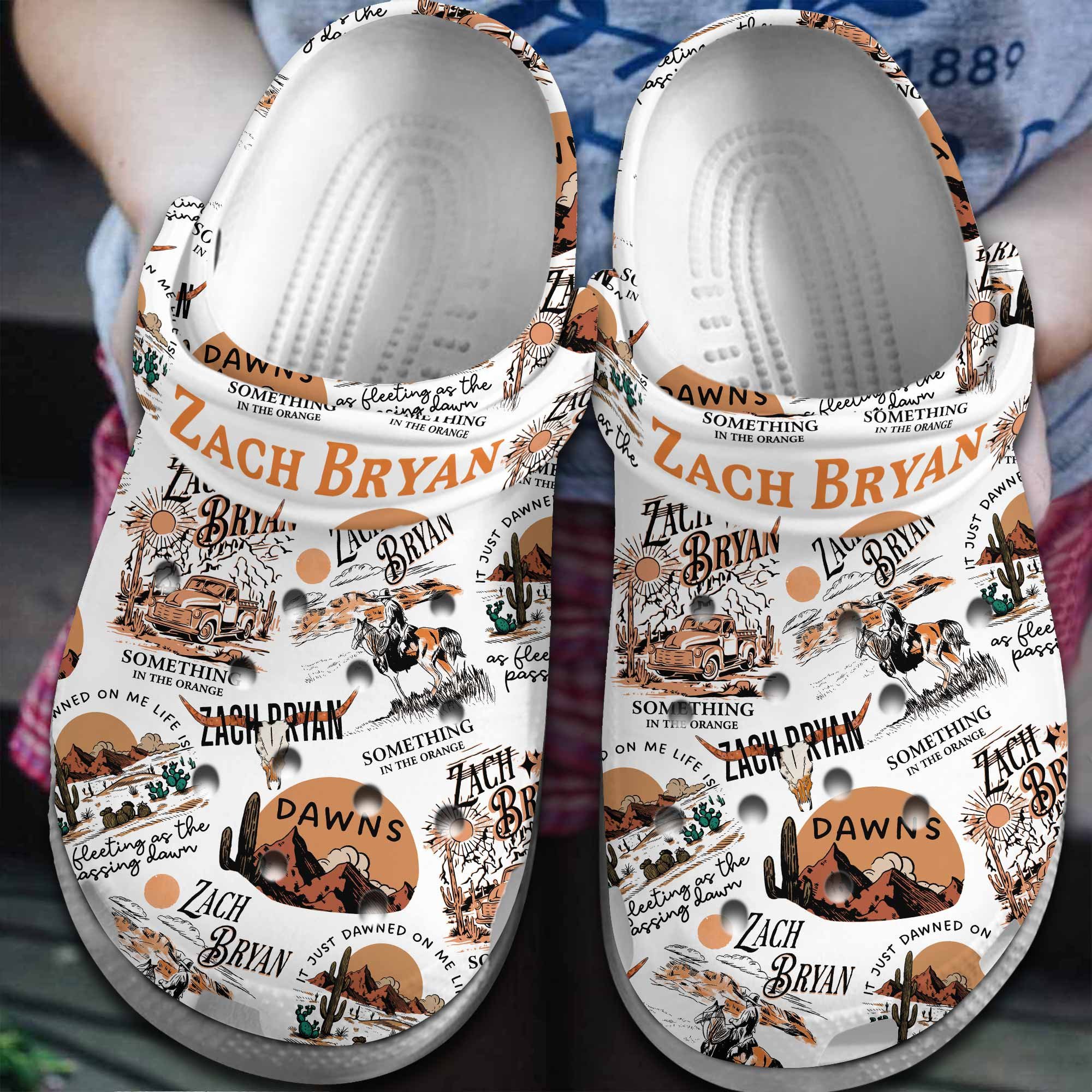 Footwearmerch Zach Bryan Singer Music Crocs Crocband Clogs Shoes Comfortable For Men Women and Kids