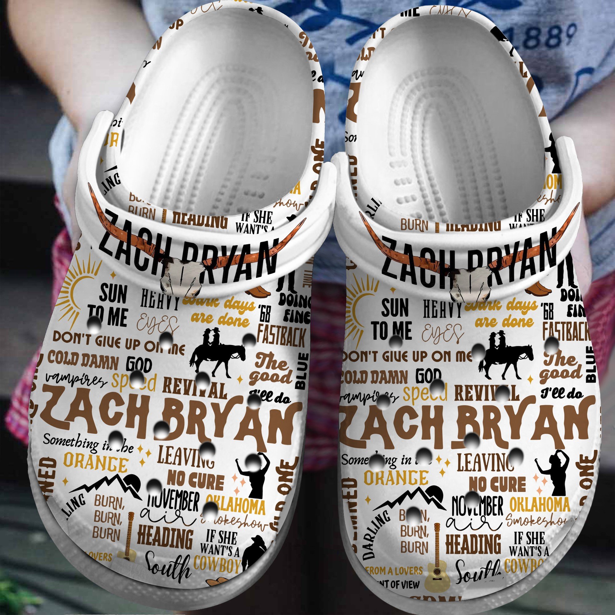 Footwearmerch Zach Bryan Singer Music Crocs Crocband Clogs Shoes Comfortable For Men Women and Kids