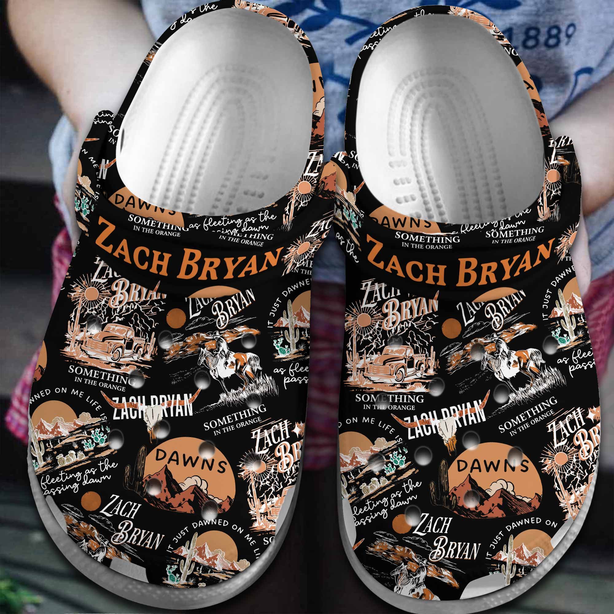 Footwearmerch Zach Bryan Singer Music Crocs Crocband Clogs Shoes Comfortable For Men Women and Kids