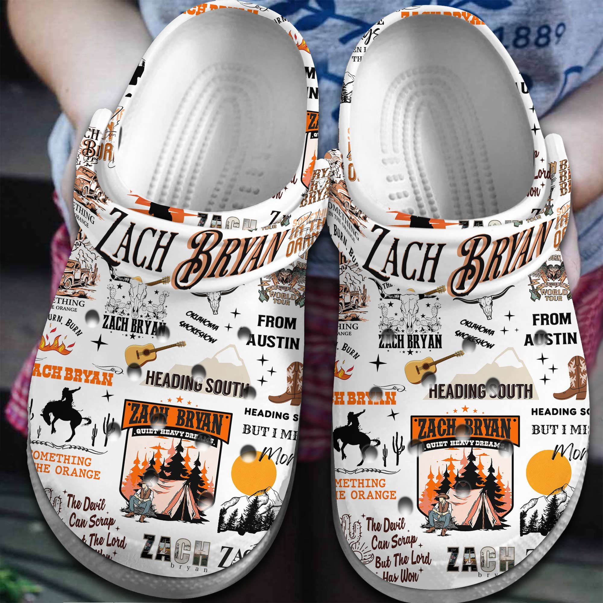 Footwearmerch Zach Bryan Singer Music Crocs Crocband Clogs Shoes Comfortable For Men Women and Kids