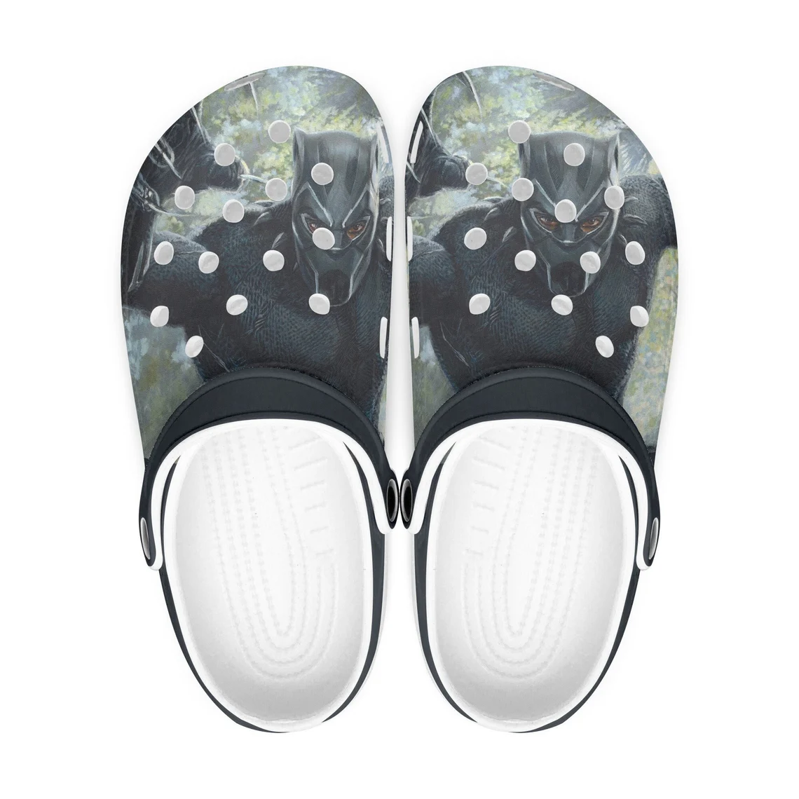 Footwearmerch Black Panther Avengers Movie Crocs Crocband Shoes Clogs Custom Name For Men Women and Kids