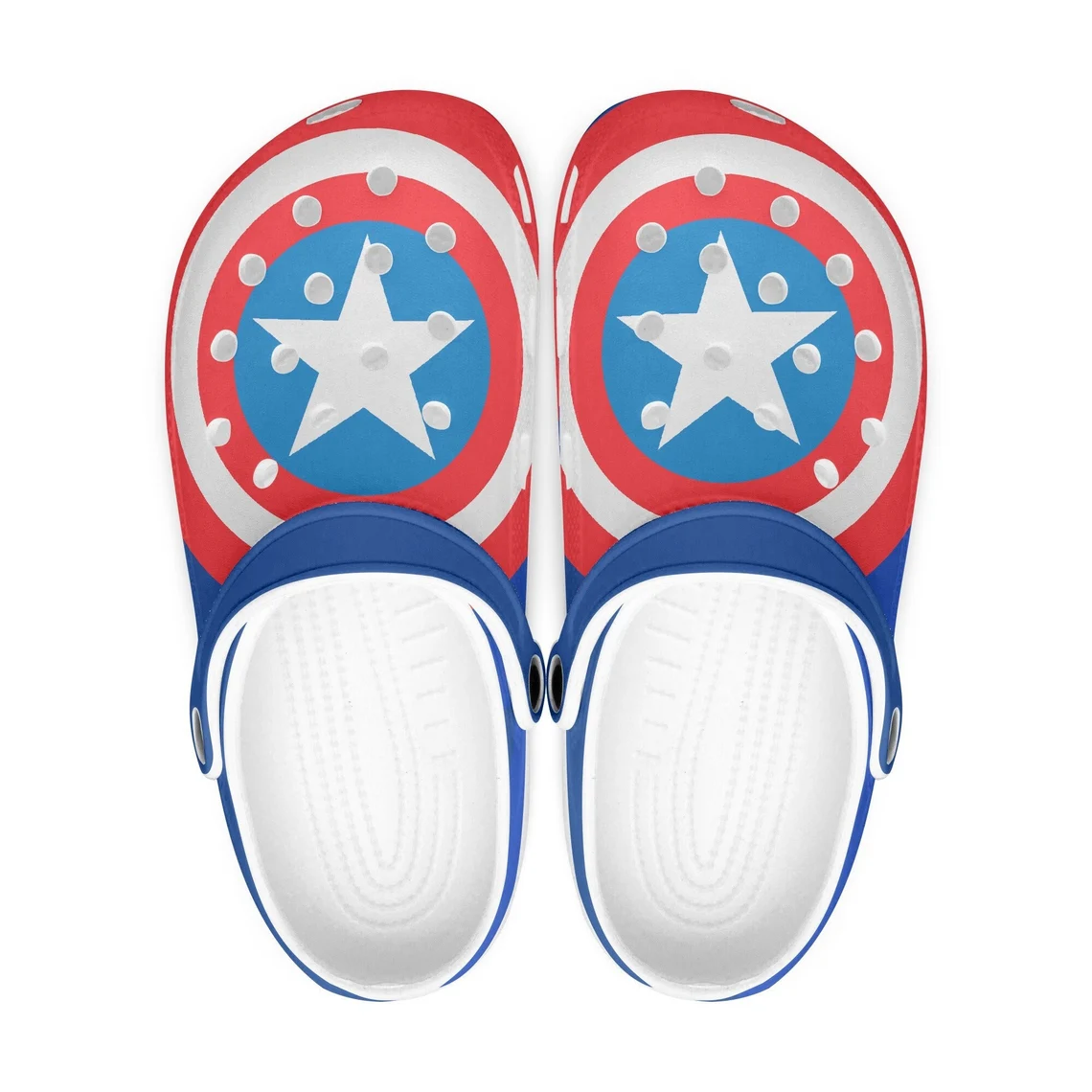 Footwearmerch Captain America Avengers Movie Crocs Crocband Shoes Clogs Custom Name For Men Women and Kids