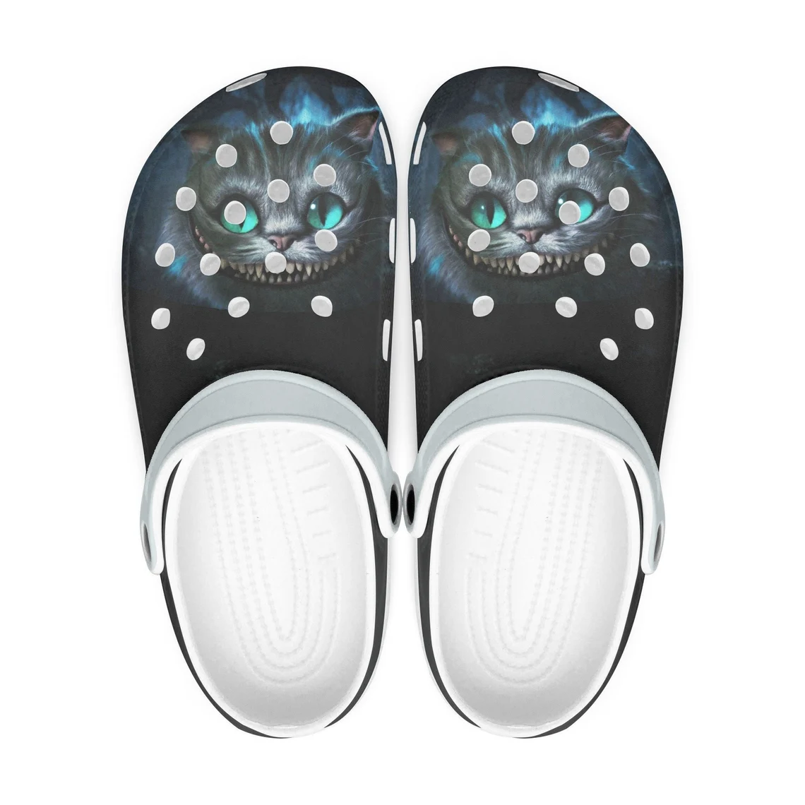 Footwearmerch Cheshire cat Alice in Wonderland Movie Crocs Crocband Shoes Clogs Custom Name For Men Women and Kids