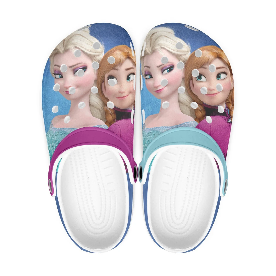 Footwearmerch Frozen Elsa, Anna Cartoon Crocs Crocband Shoes Clogs Custom Name For Men Women and Kids