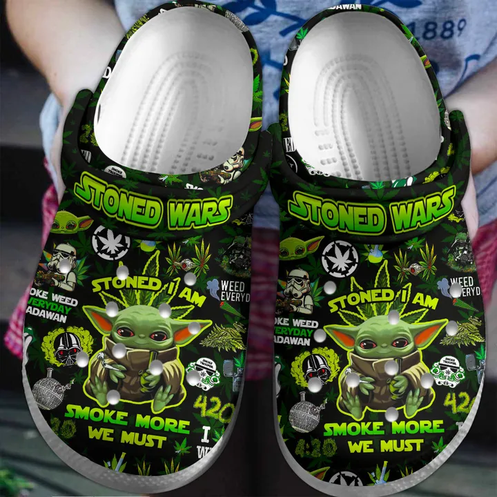 Footwearmerch Yoda Smoke 420 Weed Star Wars Crocs Crocband Clogs Shoes Comfortable For Men Women
