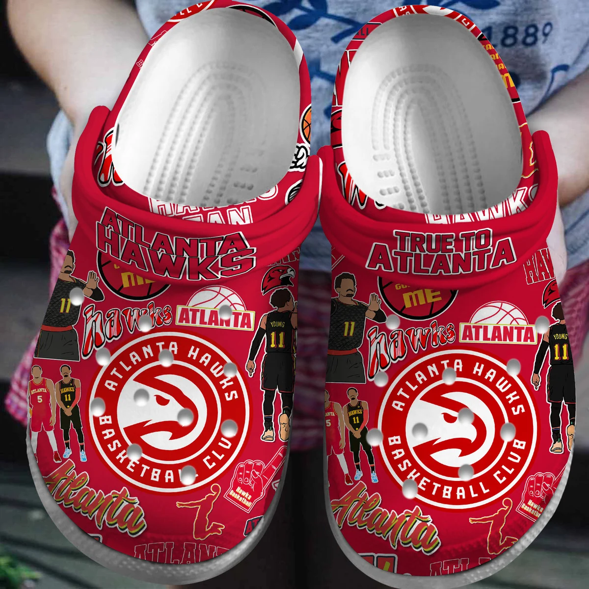 Footwearmerch Atlanta Hawks Basketball team NBA Sport Crocs Clogs Crocband Shoes Comfortable For Men Women and Kids