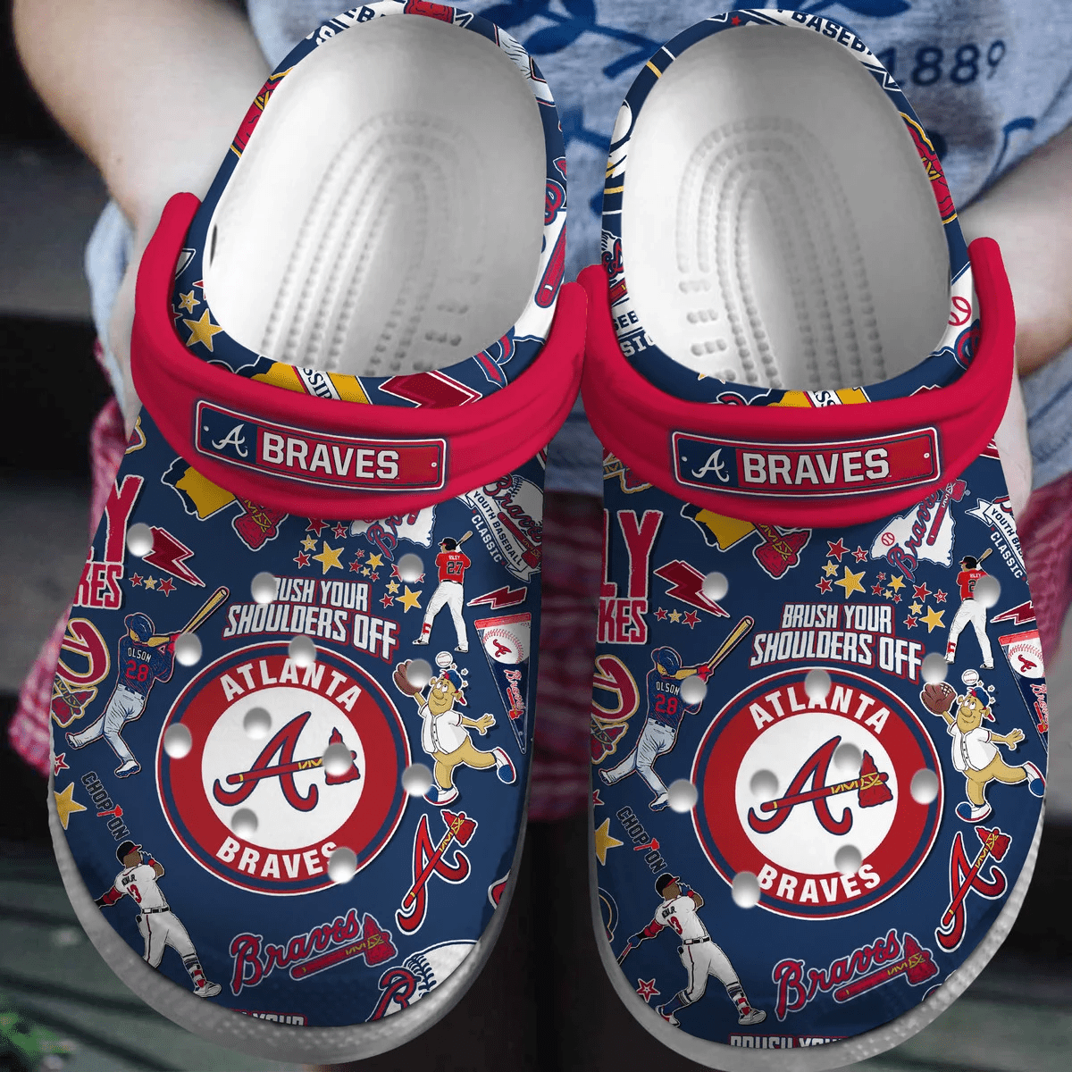 Footwearmerch Atlanta Braves Baseball team MLB Sport Custom Name Crocs Clogs Crocband Shoes Comfortable For Men Women and Kids
