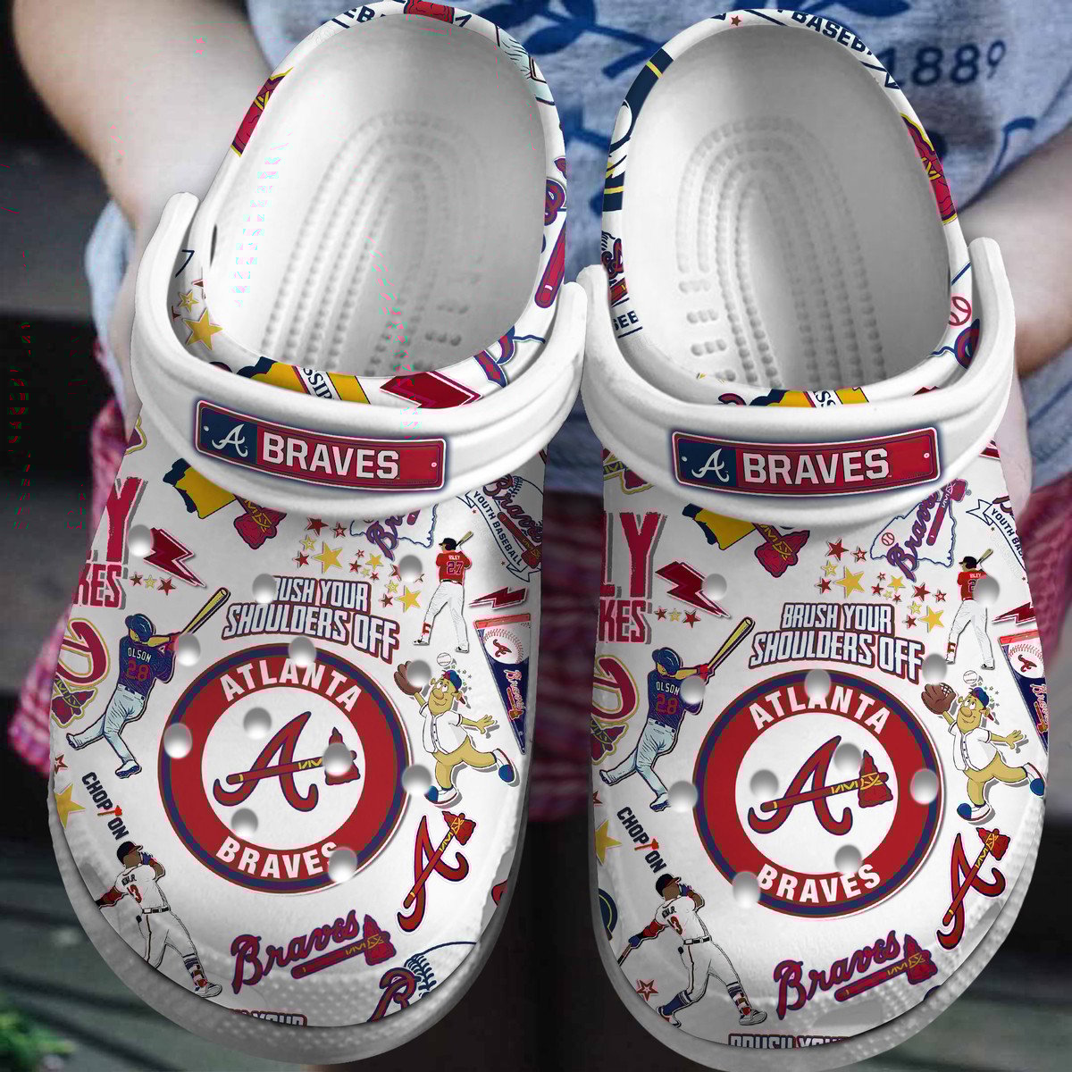 Footwearmerch Atlanta Braves Baseball team MLB Sport Custom Name Crocs Clogs Crocband Shoes Comfortable For Men Women and Kids