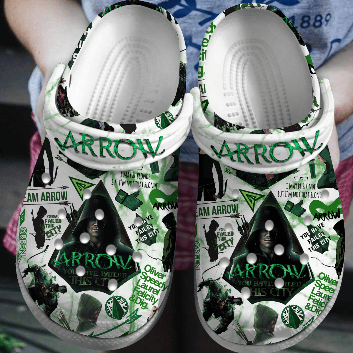 Footwearmerch Arrow TV Series Crocs Crocband Clogs Shoes Comfortable For Men Women and Kids
